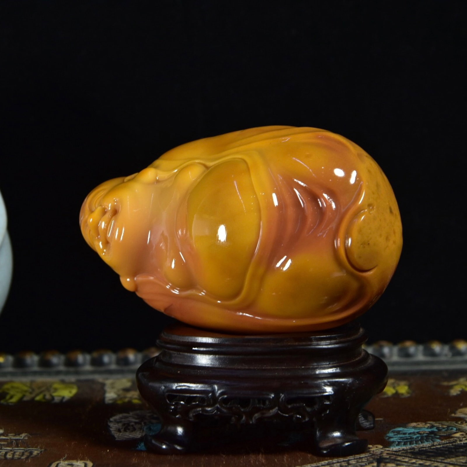 An Exquisite Tianhuang Stone Statue of Maitreya Buddha Ornament - 7
