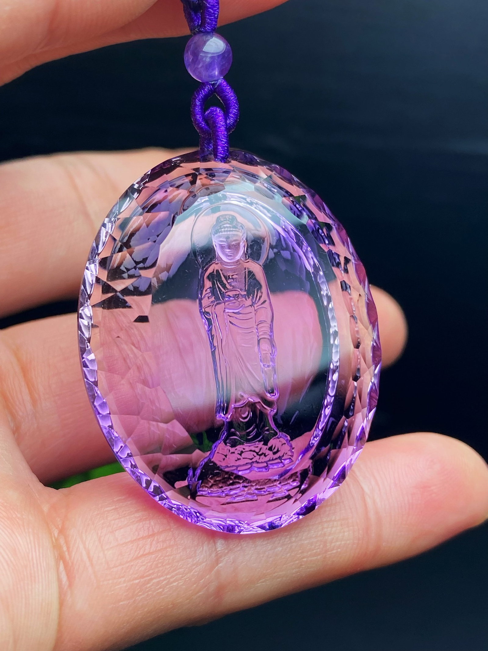 An Exquisite Crystal Sakyamuni Pattern Pendant - 5