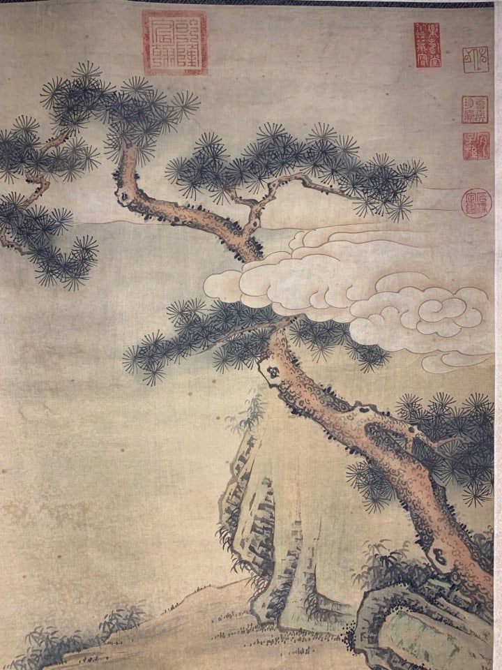 A Chinese Vertical Scroll Ink Painting of Landscape and Figure on Silk,Liu Songnian - 2