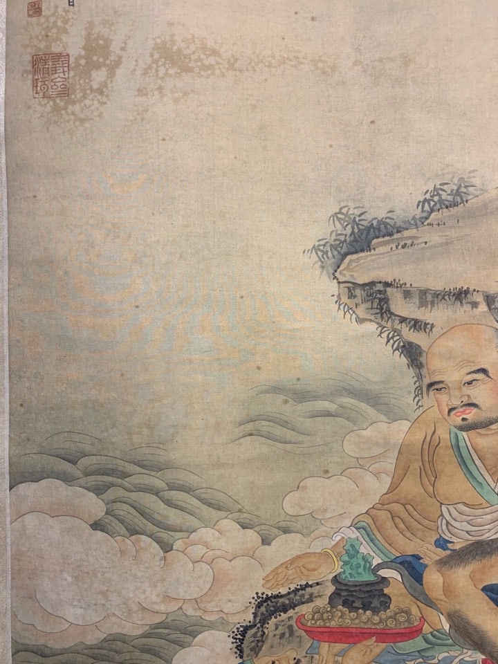 A Chinese Vertical Scroll Ink Painting of Landscape and Figure on Silk,Liu Songnian - 4
