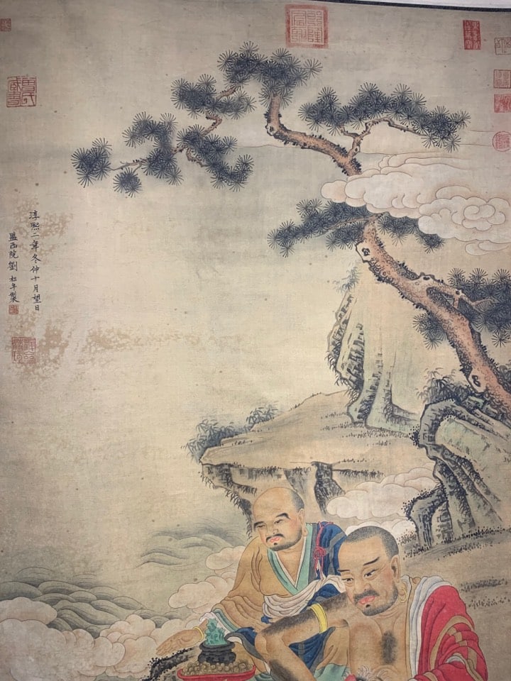 A Chinese Vertical Scroll Ink Painting of Landscape and Figure on Silk,Liu Songnian - 8
