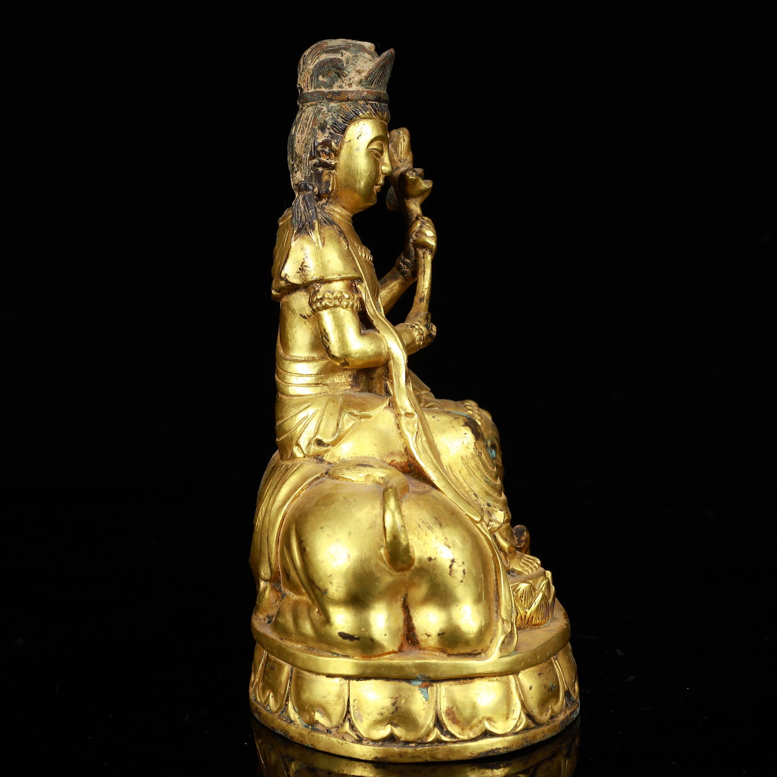 A Solemn Gilt Bronze Statue of Samantabhadra - 10
