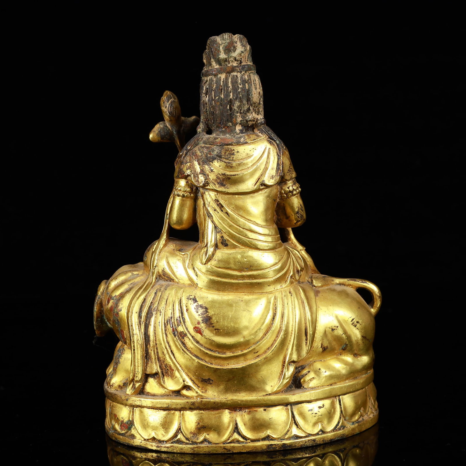 A Solemn Gilt Bronze Statue of Samantabhadra - 11