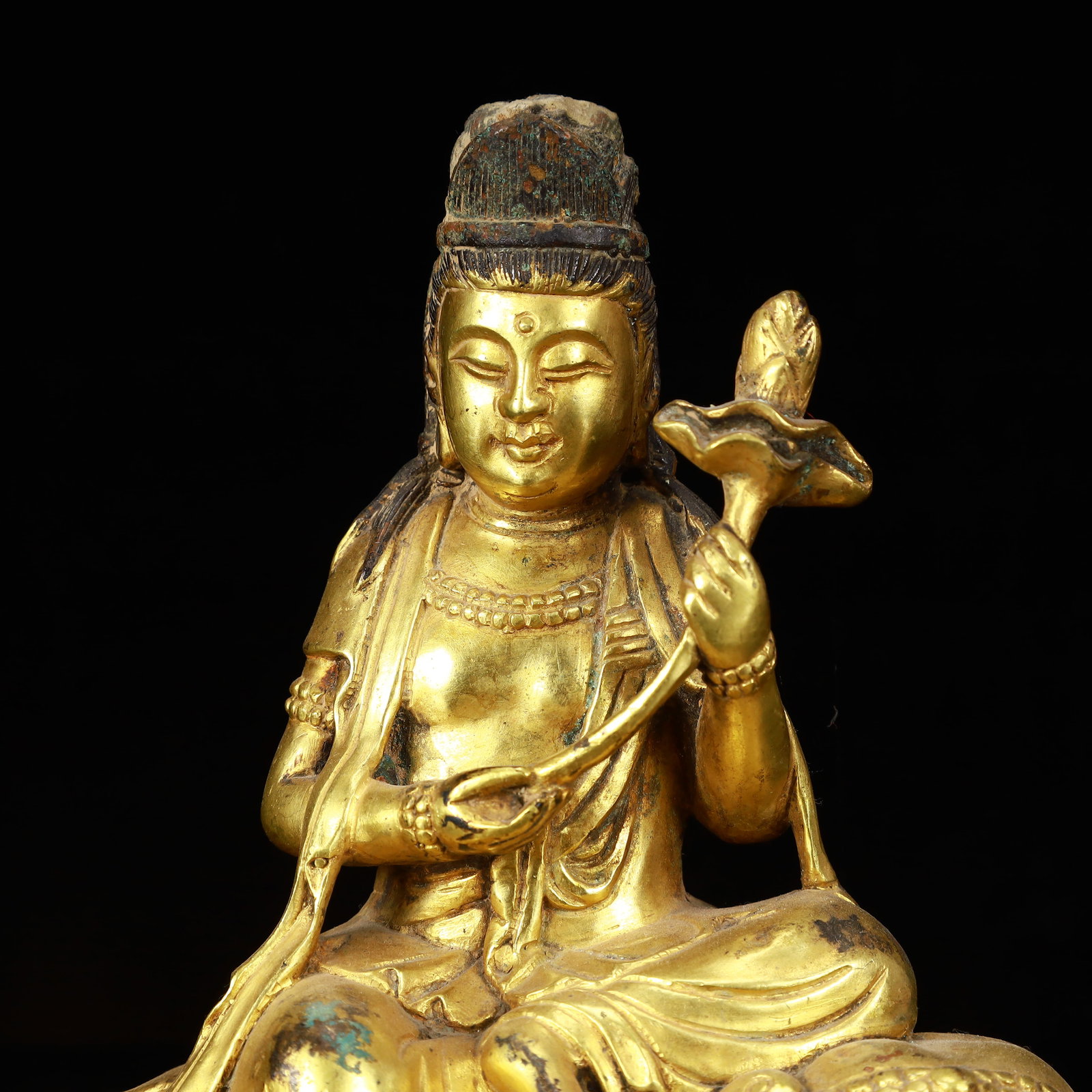 A Solemn Gilt Bronze Statue of Samantabhadra - 2