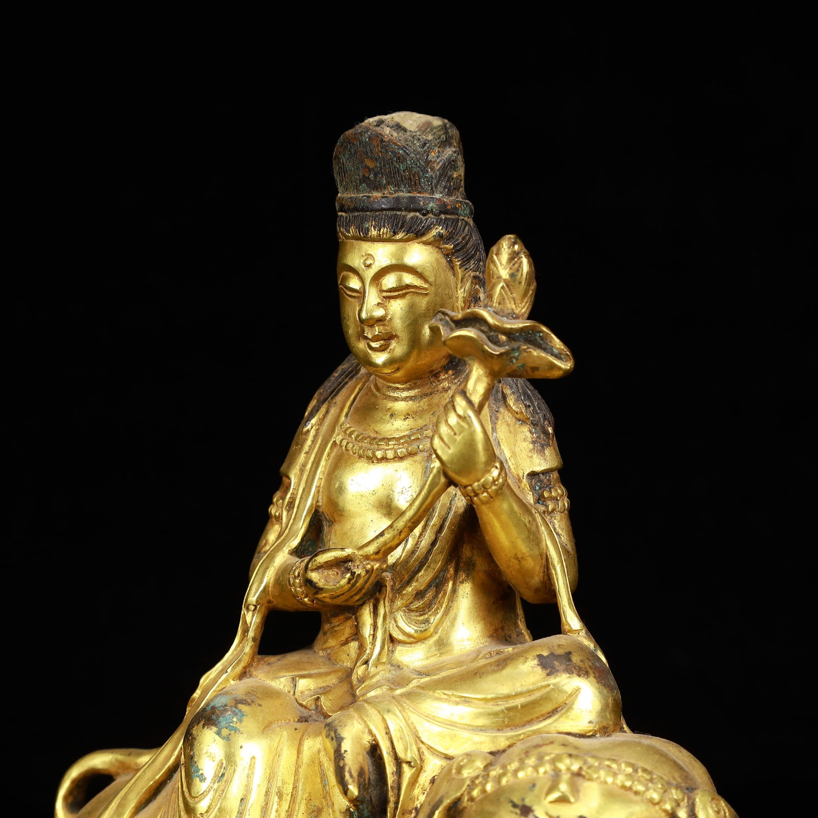 A Solemn Gilt Bronze Statue of Samantabhadra - 5