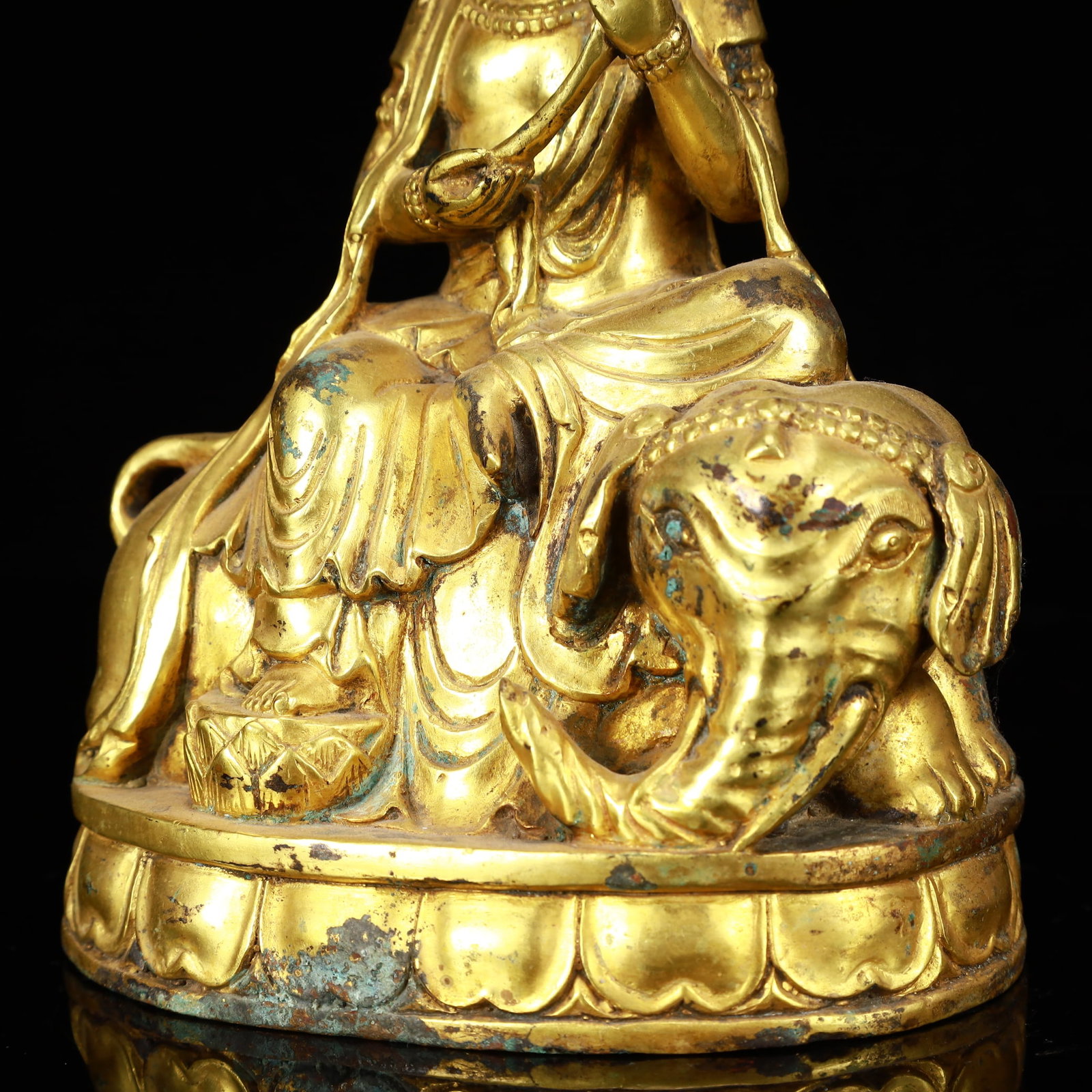 A Solemn Gilt Bronze Statue of Samantabhadra - 6