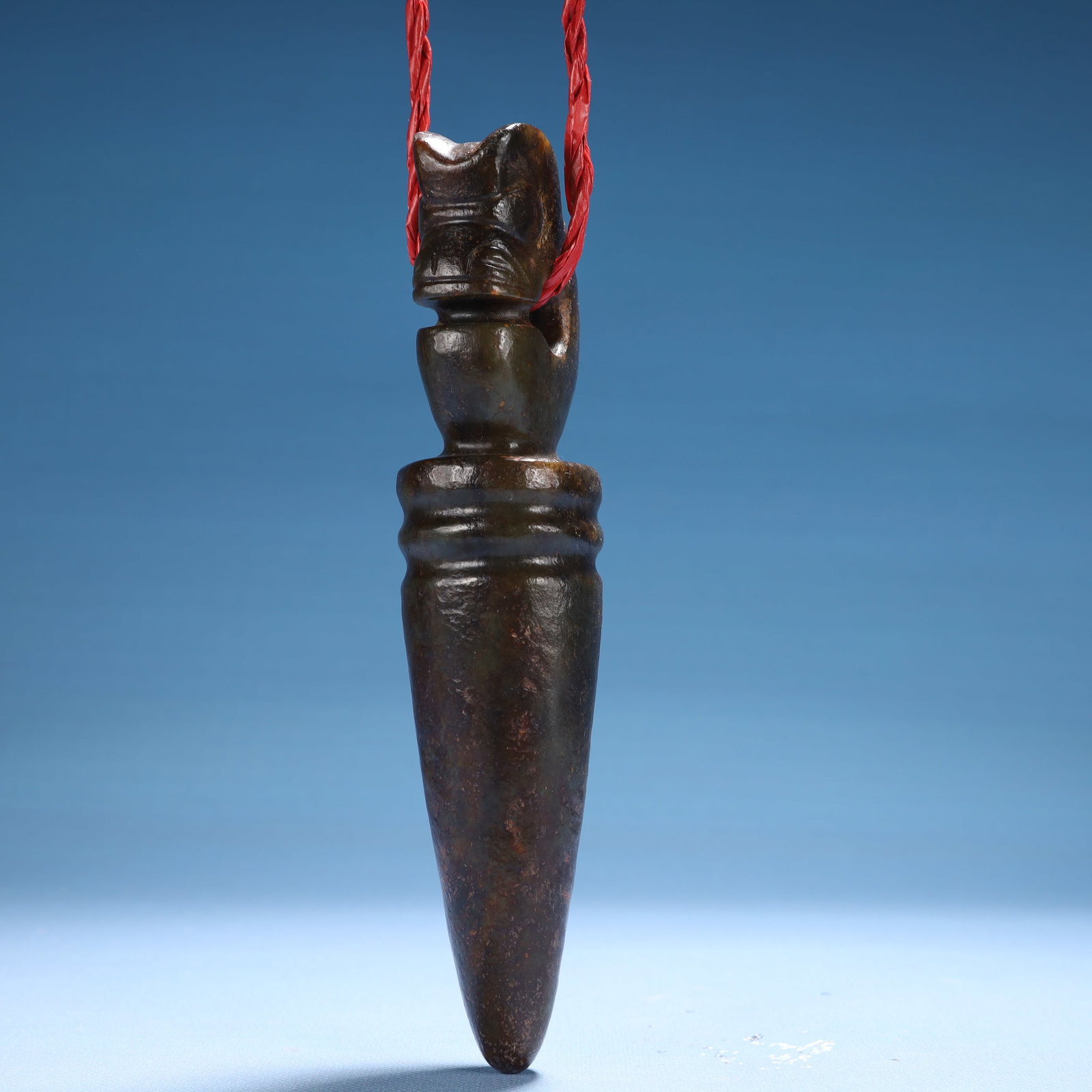 An Archaic Hongshan Culture Greenish Jade Pig and Dragon Pendant - 2