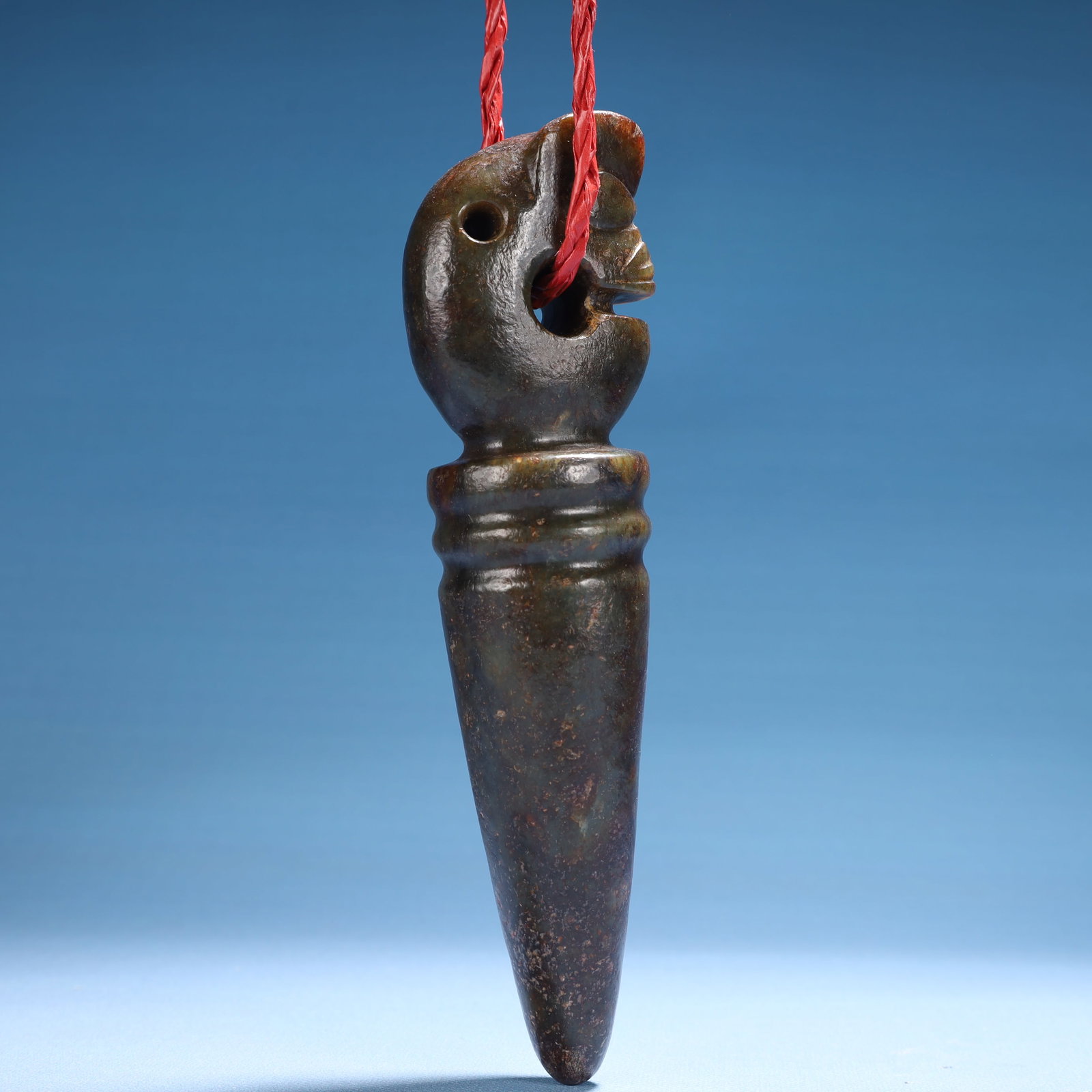 An Archaic Hongshan Culture Greenish Jade Pig and Dragon Pendant - 3