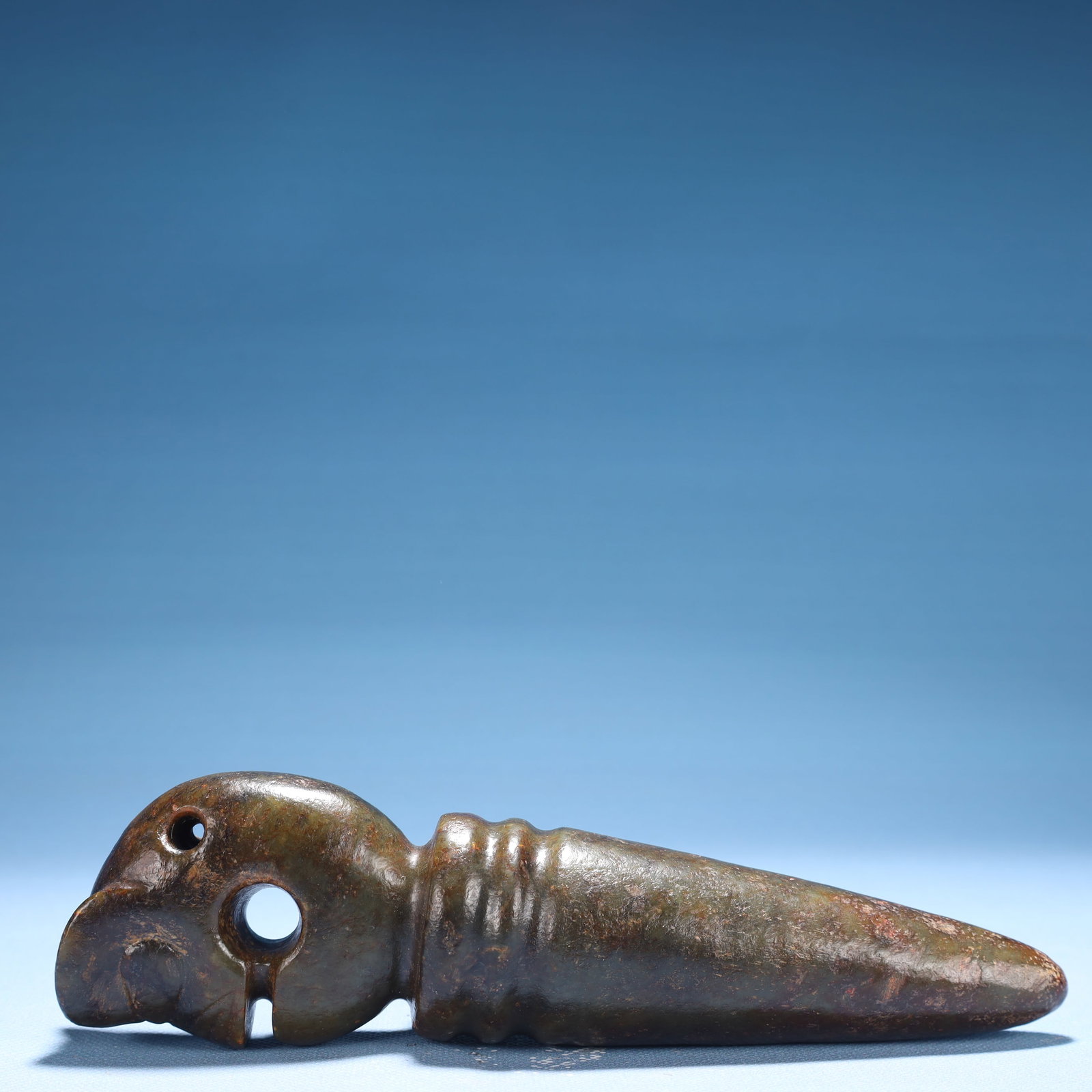 An Archaic Hongshan Culture Greenish Jade Pig and Dragon Pendant - 6