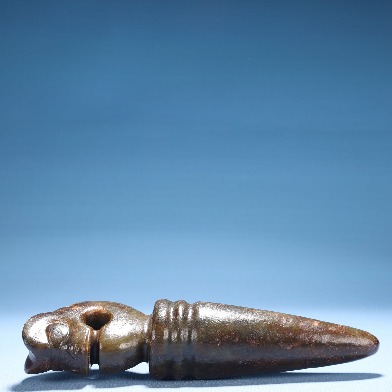 An Archaic Hongshan Culture Greenish Jade Pig and Dragon Pendant - 7