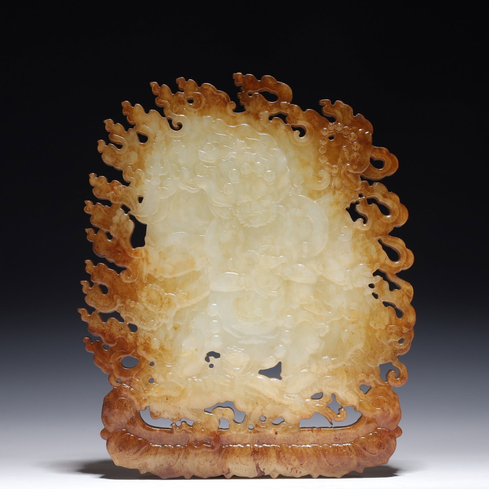 A Pair of Exquisite White Jade Dragon Pattern Pendant - 2