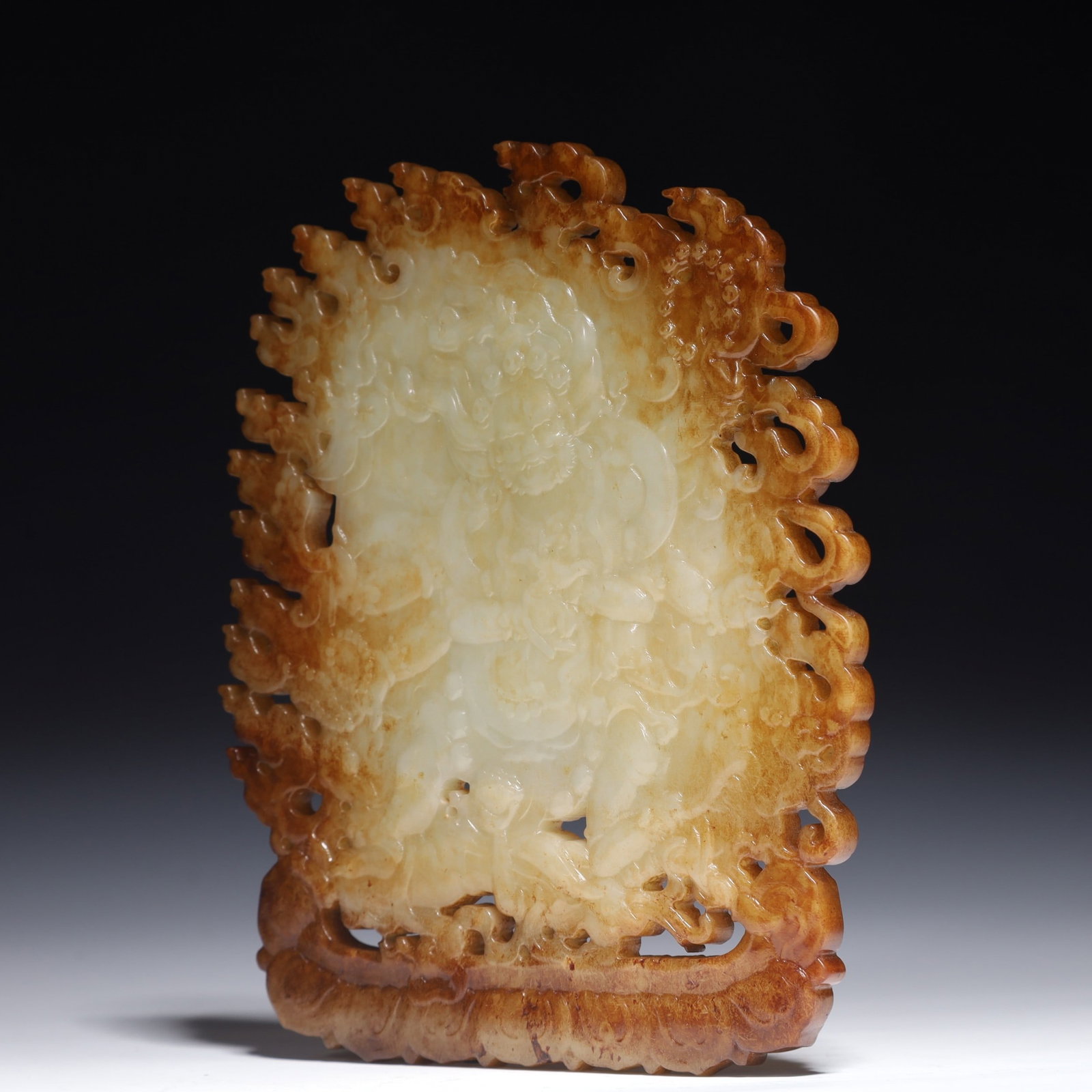 A Pair of Exquisite White Jade Dragon Pattern Pendant - 4
