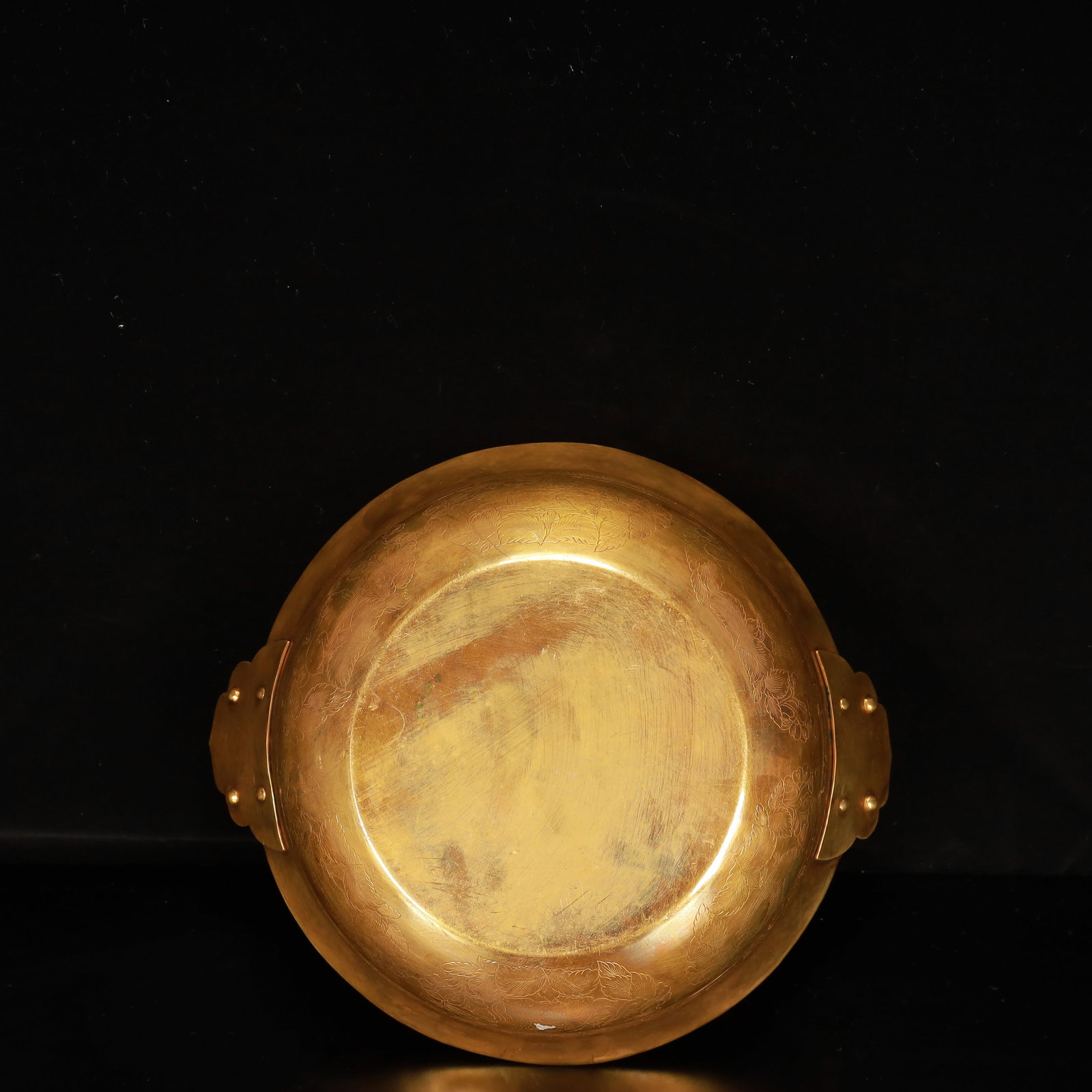 An Exquisite Gilt Bronze Flower Auspicious Beast Pattern Basin - 9
