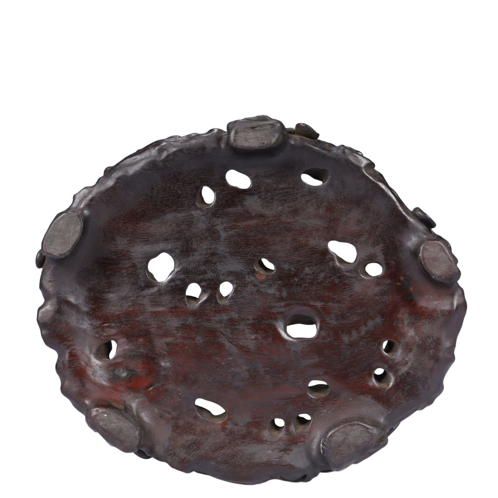An Exquisite Redwood Landscape and Figure Pattern Brush Pot,With Poem,With Base - 12