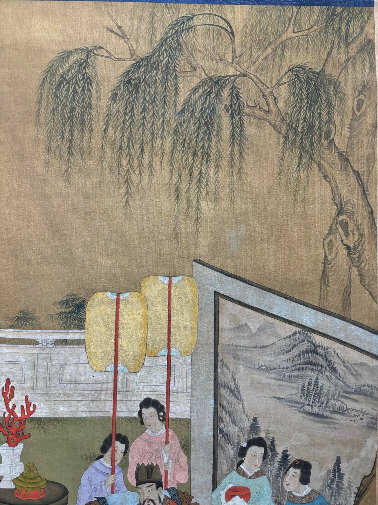 A Chinese Vertical Scroll Ink Painting of Character and Story on Silk,You Qiu - 3