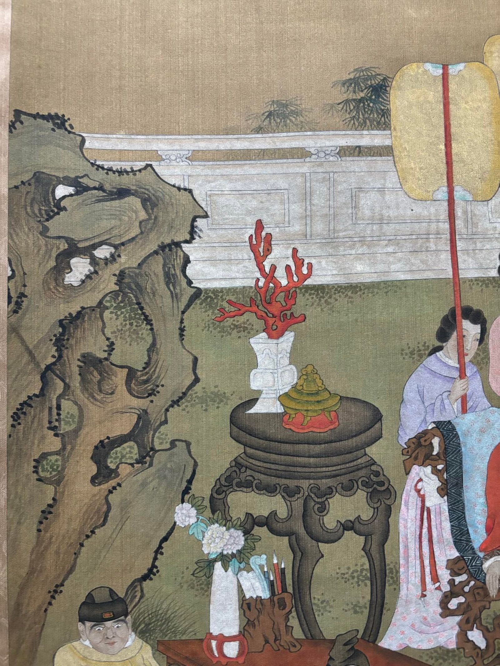 A Chinese Vertical Scroll Ink Painting of Character and Story on Silk,You Qiu - 4