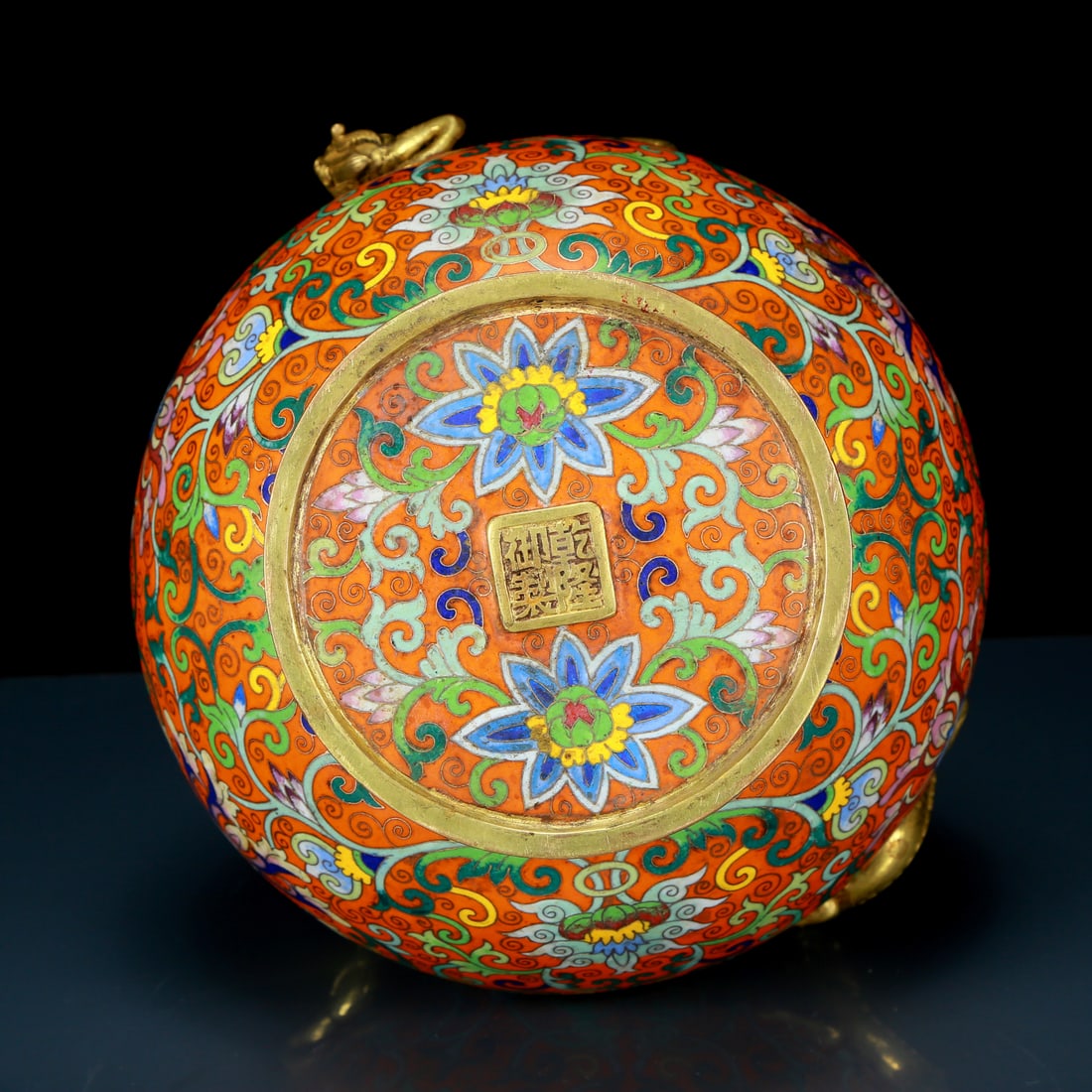 A Rare Cloisonne Lotus and Chi-Dragon Pattern Vase - 9