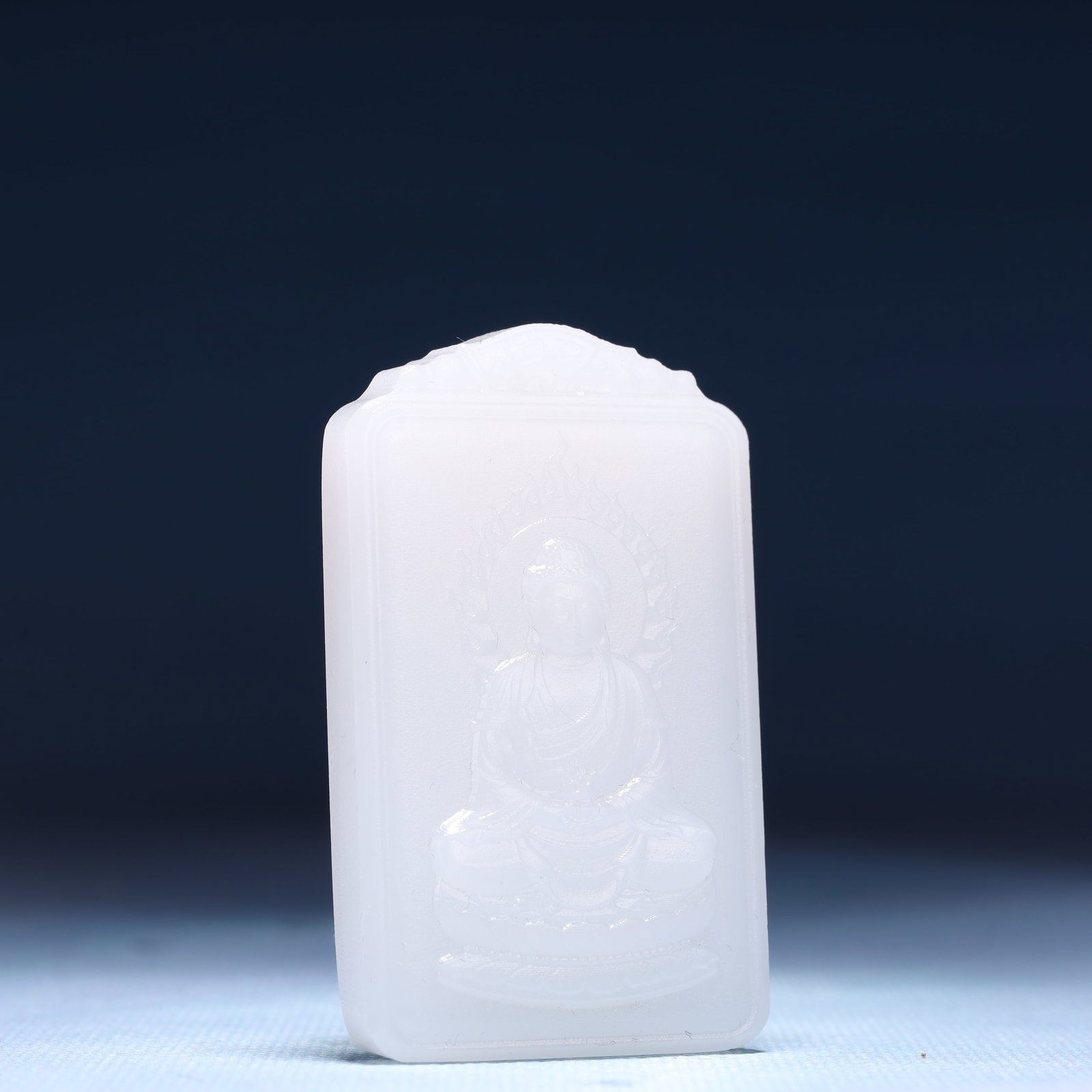 An Exquisite White Jade Statue of Sakyamuni Pendant - 3