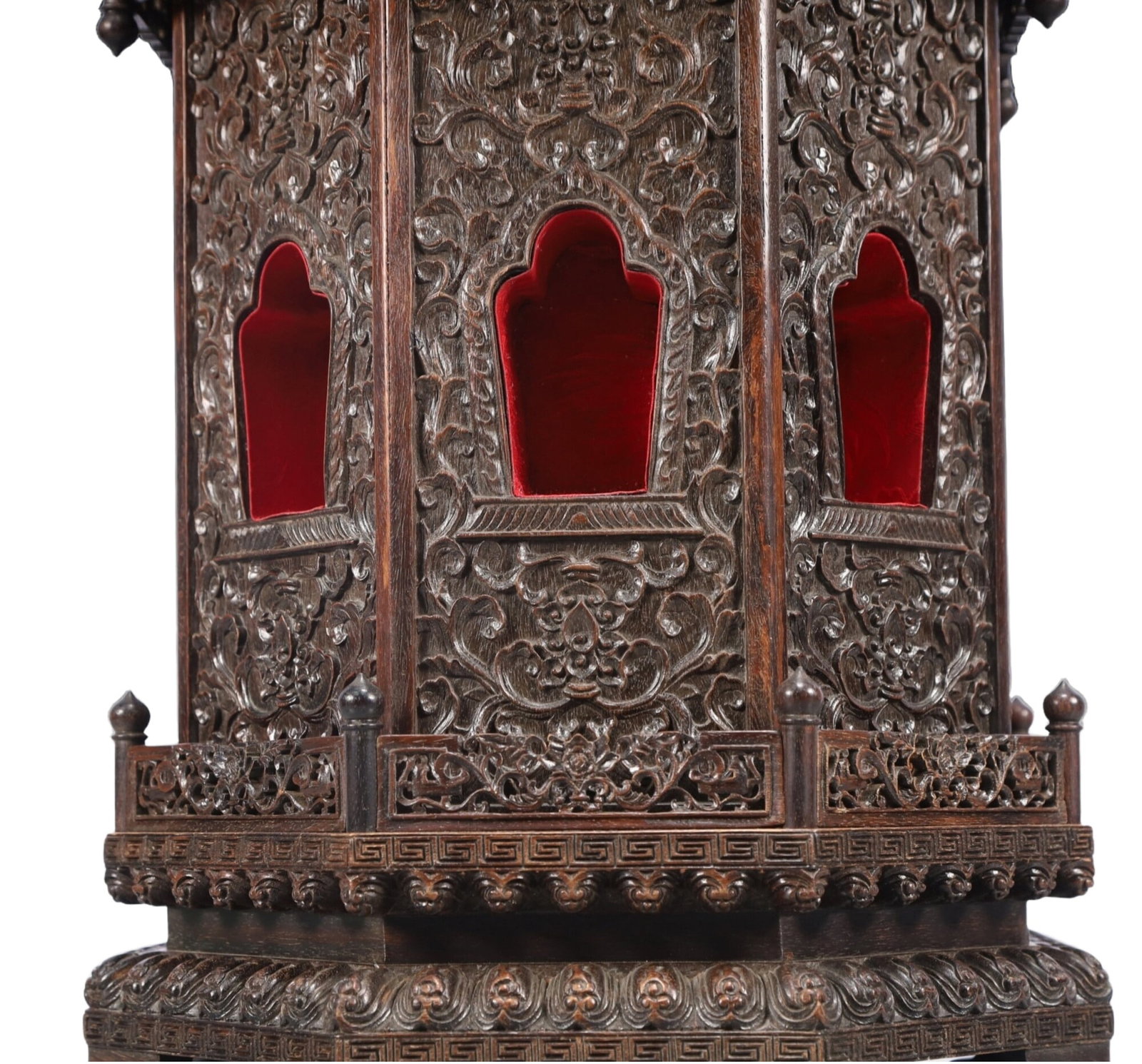 A Huge Zitanwood Lotus Pattern Niche - 3