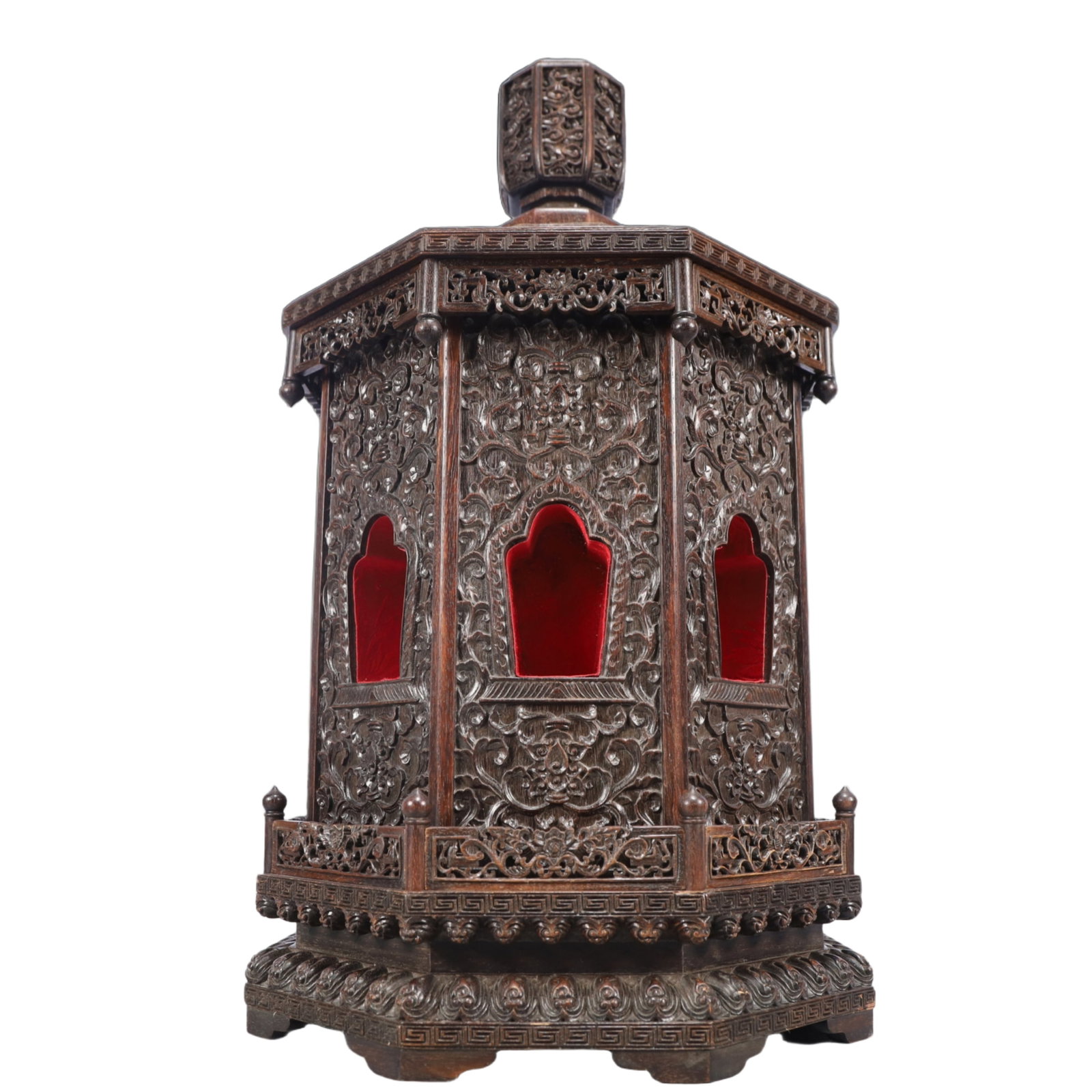 A Huge Zitanwood Lotus Pattern Niche - 5