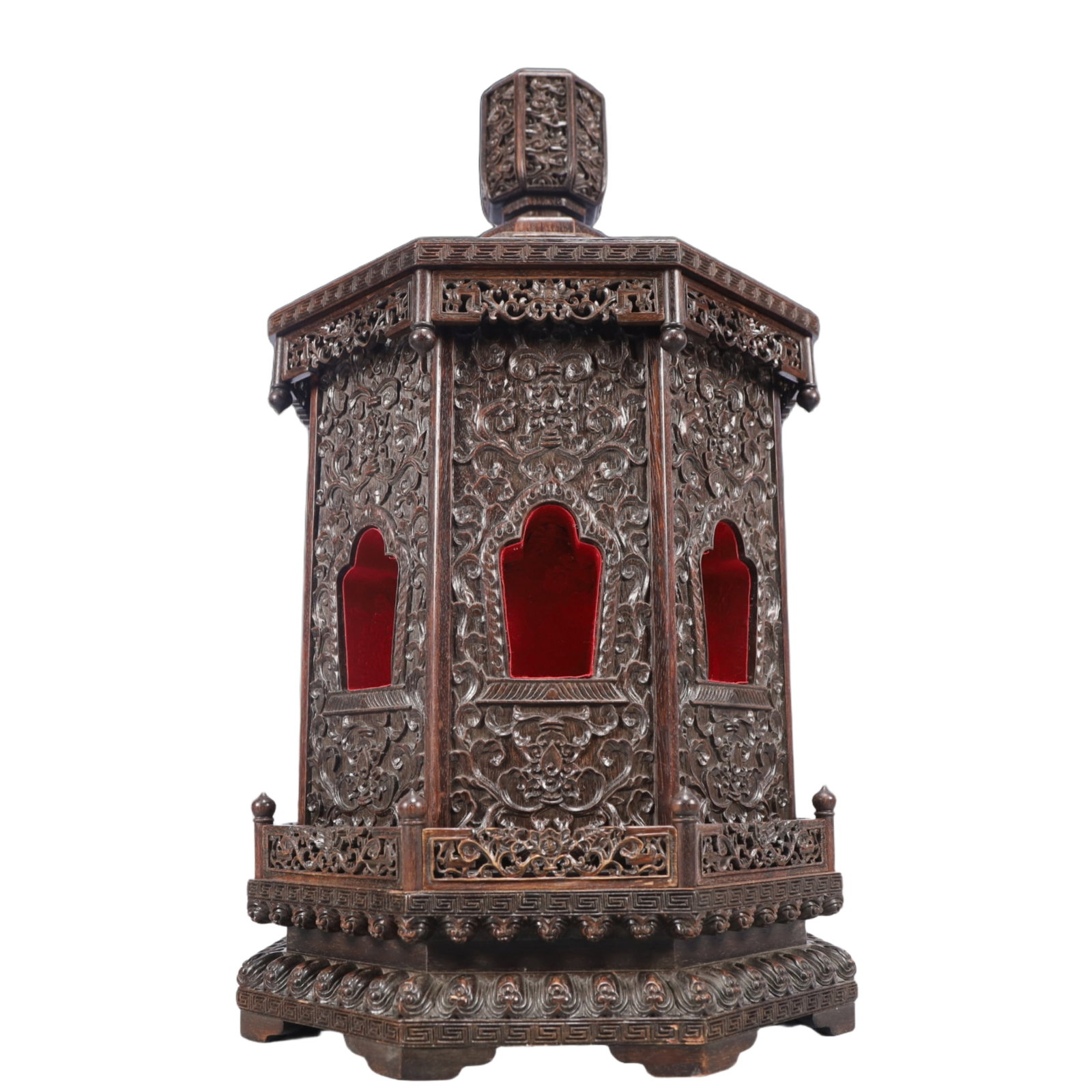 A Huge Zitanwood Lotus Pattern Niche - 6