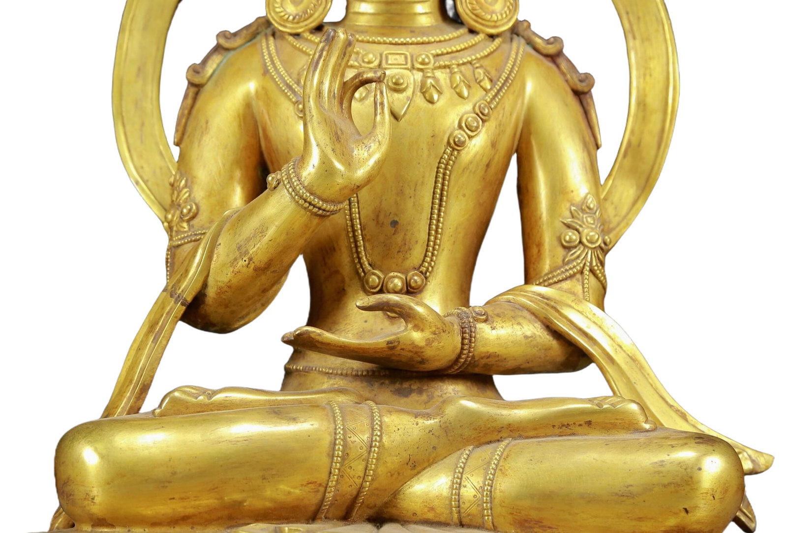 A Solemn Gilt Bronze Statue of Avalokitesvara - 3