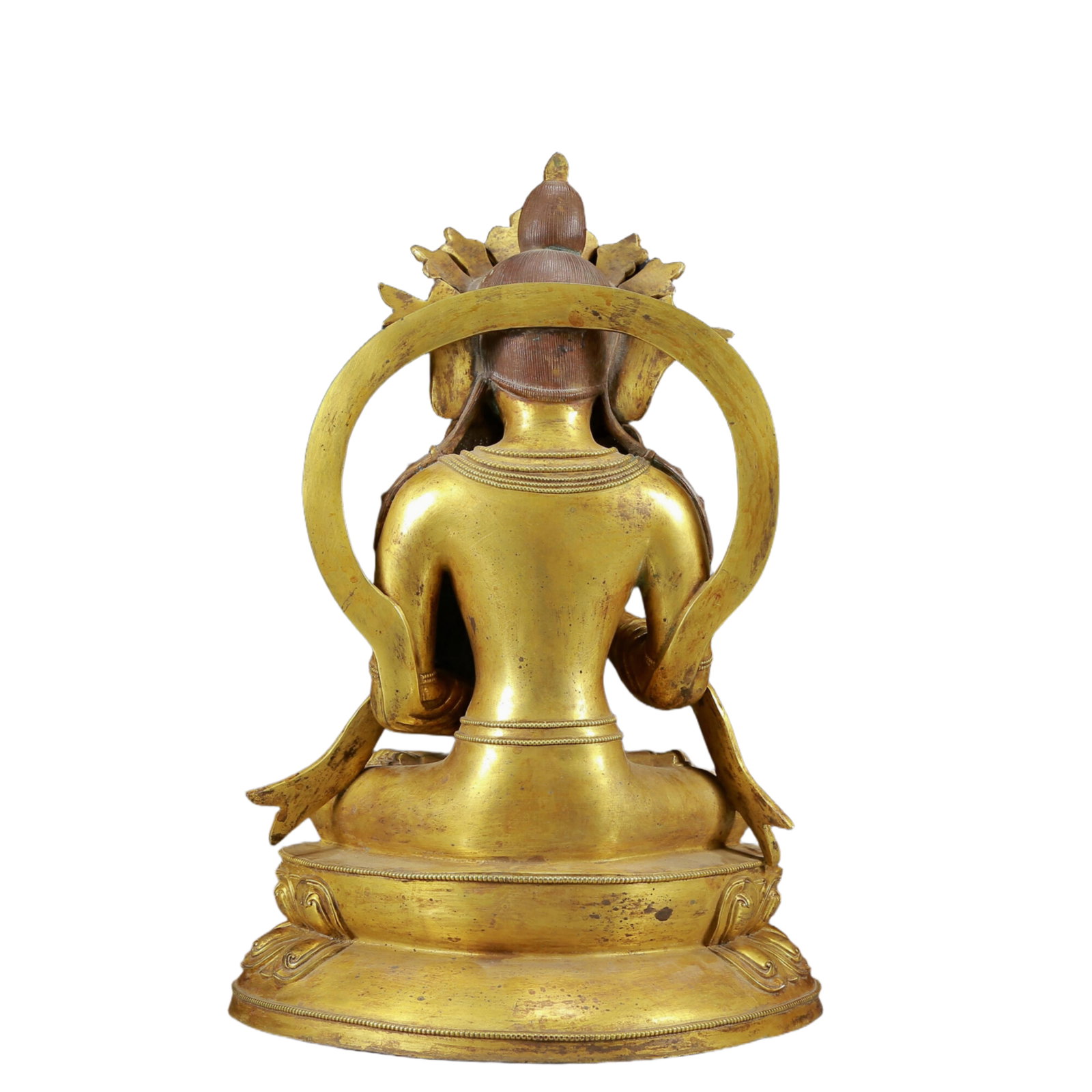 A Solemn Gilt Bronze Statue of Avalokitesvara - 9