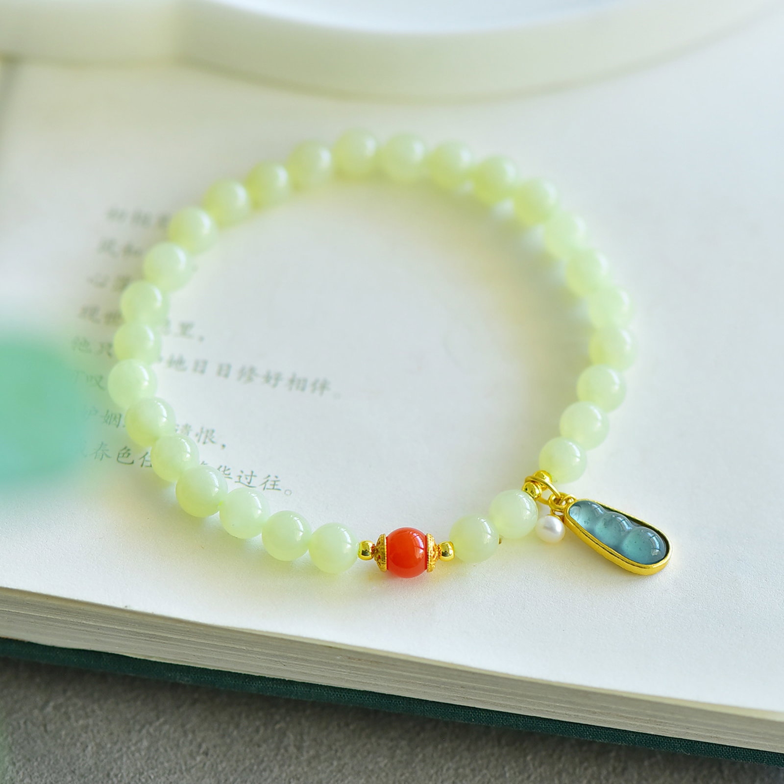 An Exquisite Yellow Jade Bracelets: Estimated Value:300-600 An Exquisite Yellow Jade Bracelets,Size:6mm