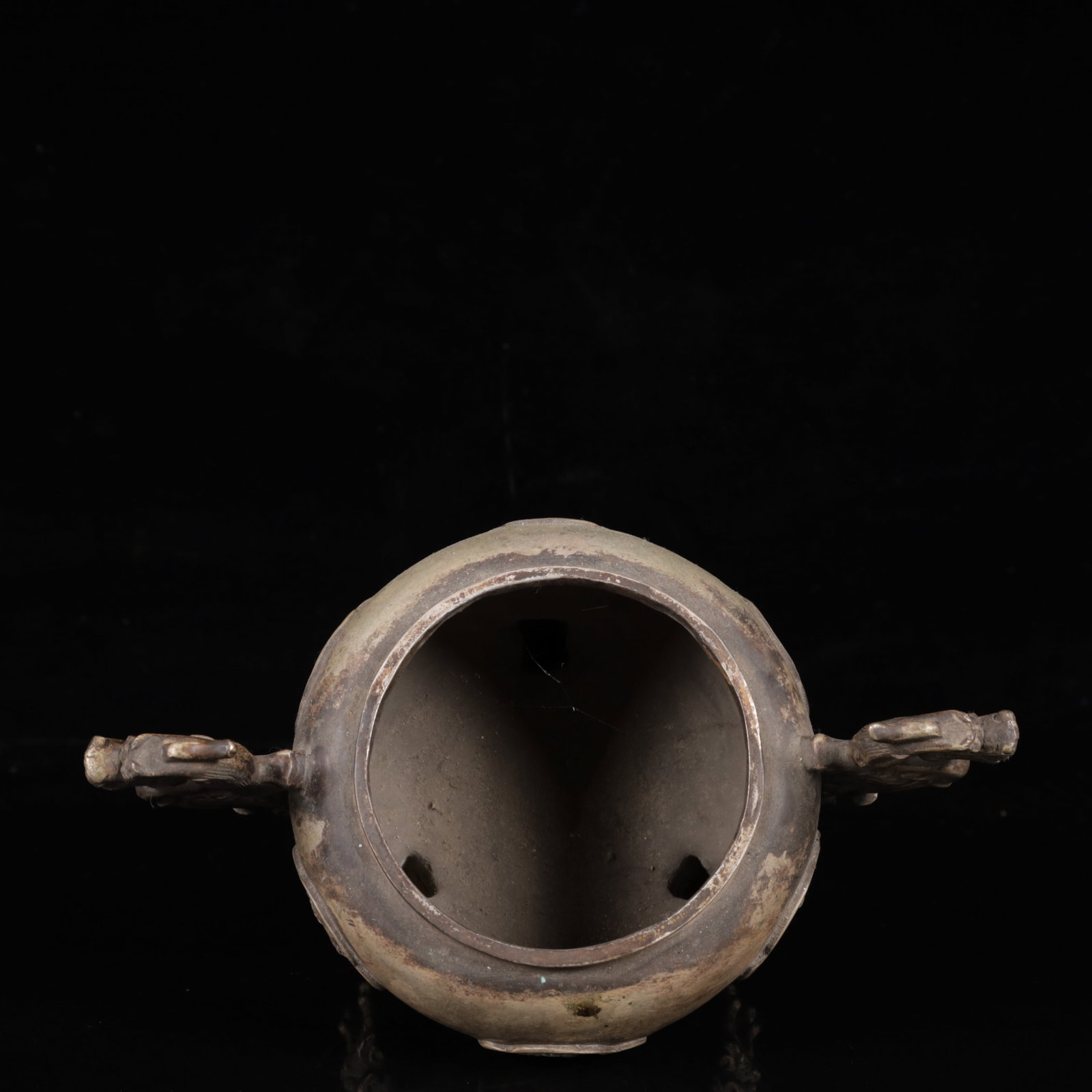 An Exquisite Silver-Plated Bronze Flower Pattern Dragon-Ears and Dragon Legs Censer - 14