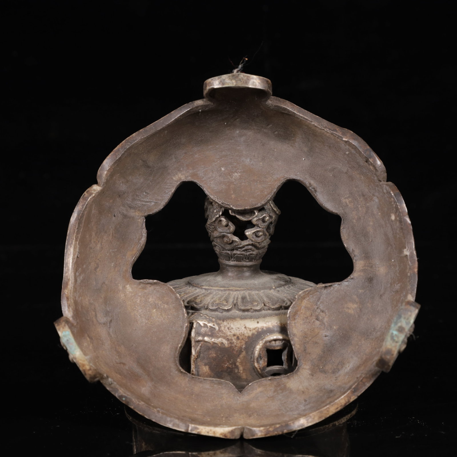 An Exquisite Silver-Plated Bronze Flower Pattern Dragon-Ears and Dragon Legs Censer - 18