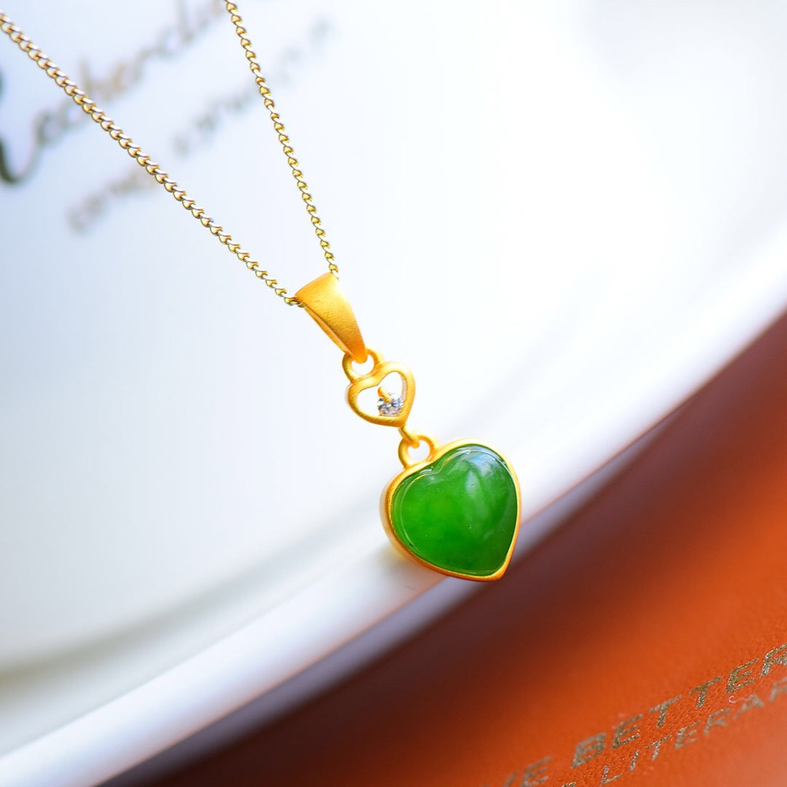 An Exquisite Sterling Silver-Gold Plated Inlaid Jasper Pendant - 4