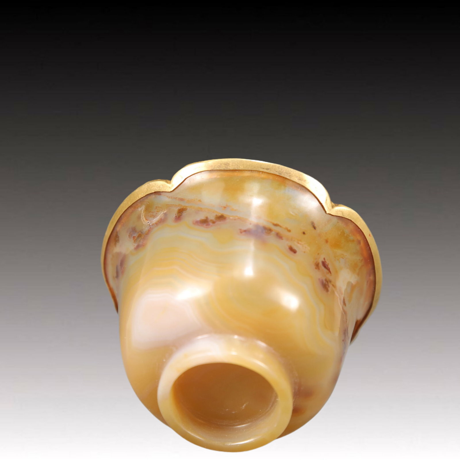 An Exquisite Agate Cover with Gold Cup - 6