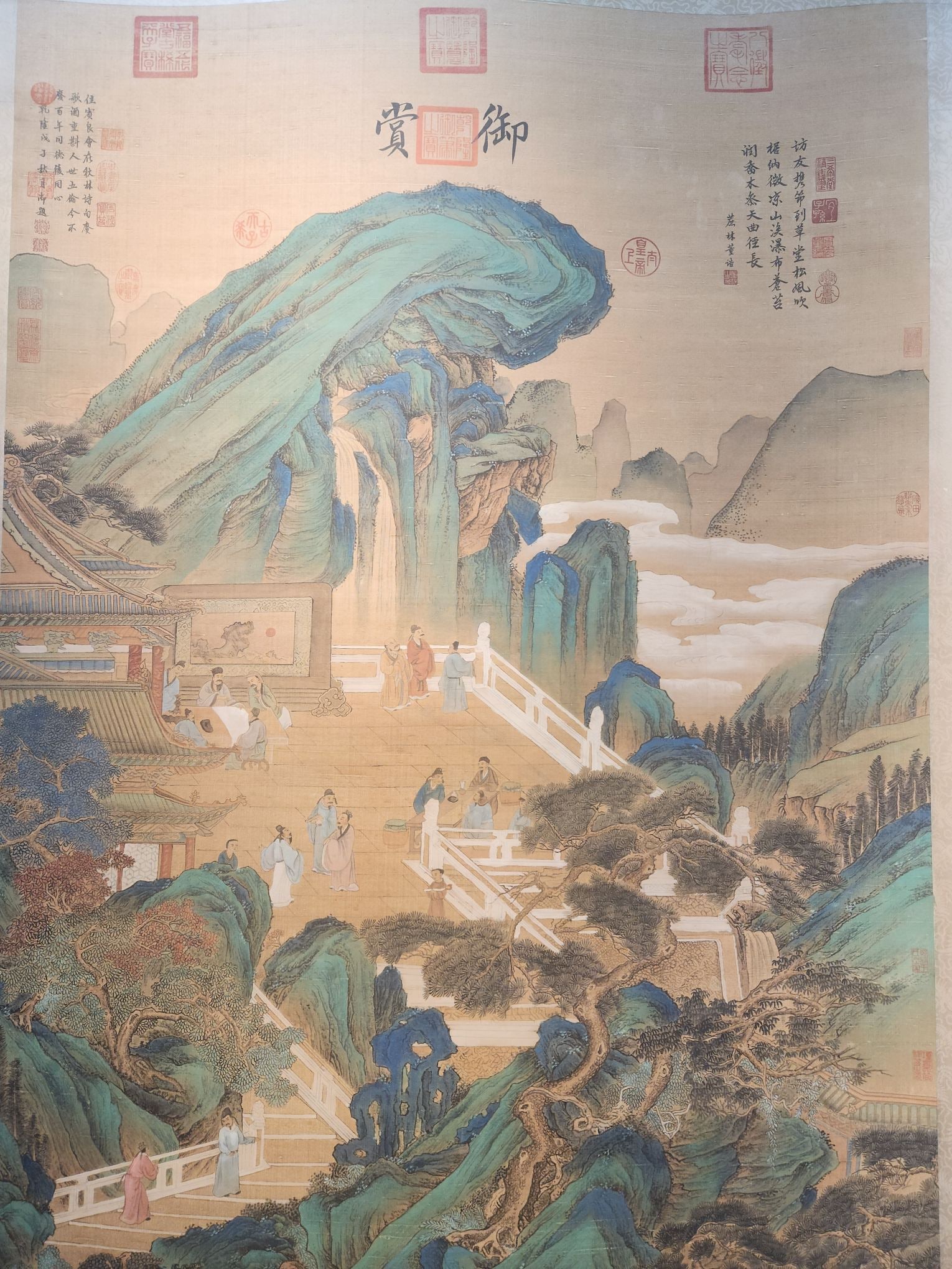A Chinese Vertical Scroll Ink Painting of Landscape and Figure on Silk,Chou Ying - 10