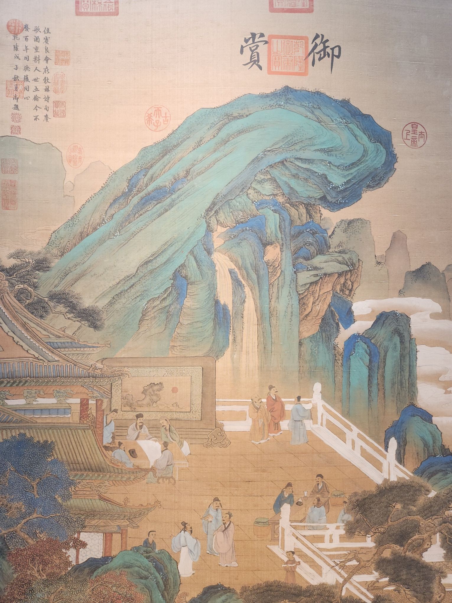 A Chinese Vertical Scroll Ink Painting of Landscape and Figure on Silk,Chou Ying - 4