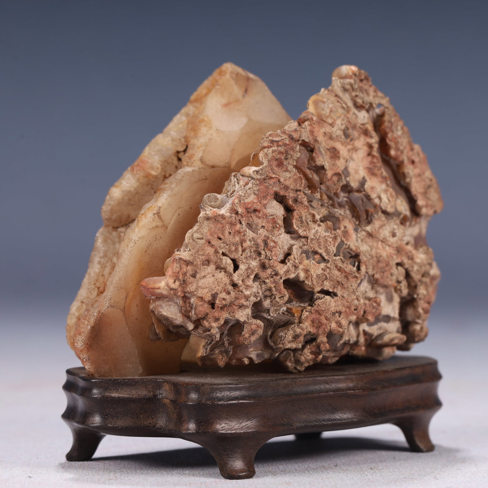 An Exquisite Stone Rockery Ornament,With Base - 4