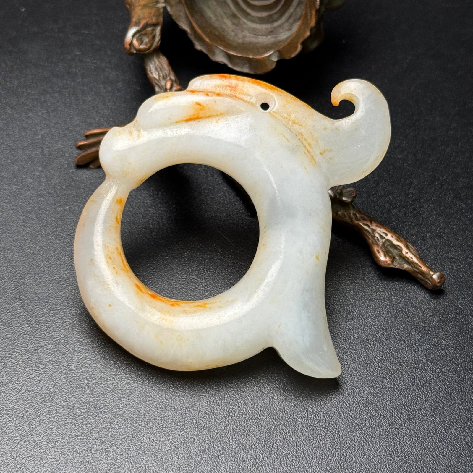 An Exquisite White Jade Pig-Dragon Pendant - 2