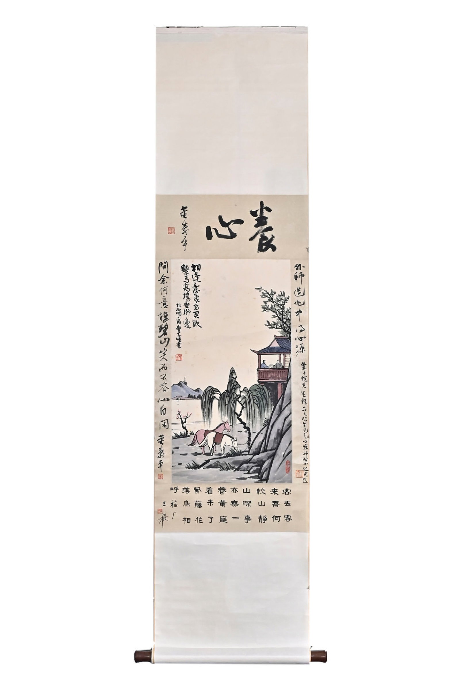 A Chinese Vertical Scroll Ink Painting of Landscape and Figure on Paper,Feng Zikai: Estimated Value:1600-3200 A Chinese Vertical Scroll Ink Painting of Landscape and Figure on Paper,Feng Zikai,Size:(Without frame)24.8inx13in