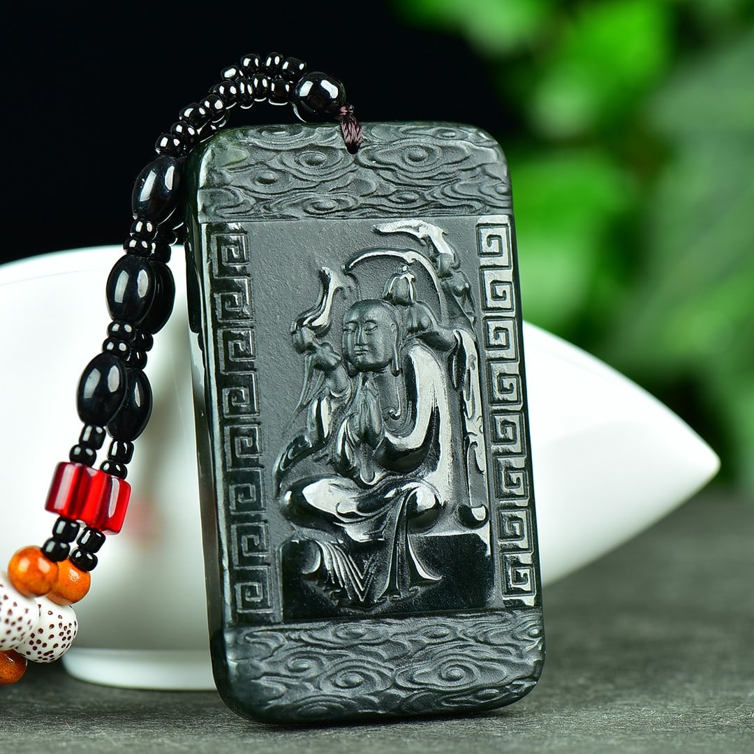 An Exquisite Sapphire Buddha Pattern Pendant - 3