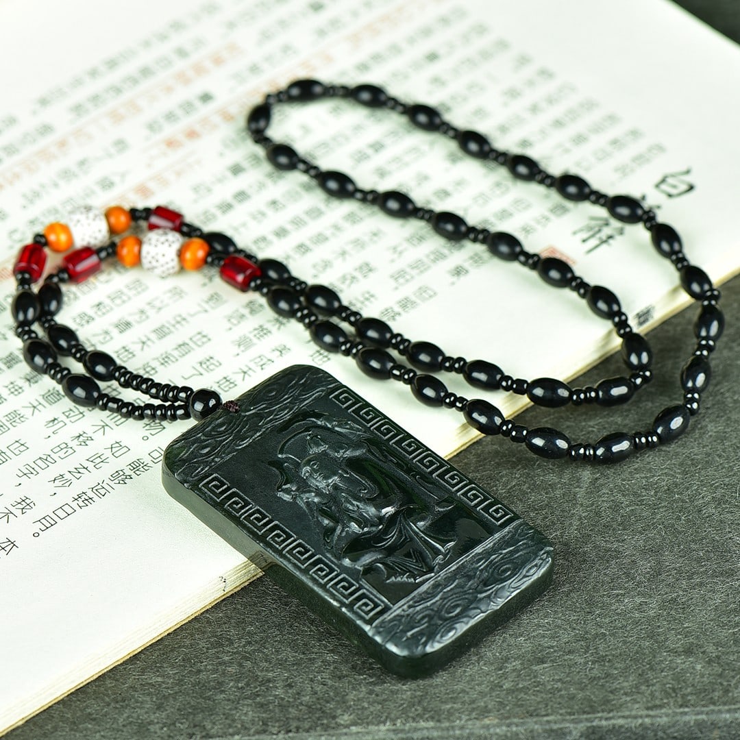 An Exquisite Sapphire Buddha Pattern Pendant - 4