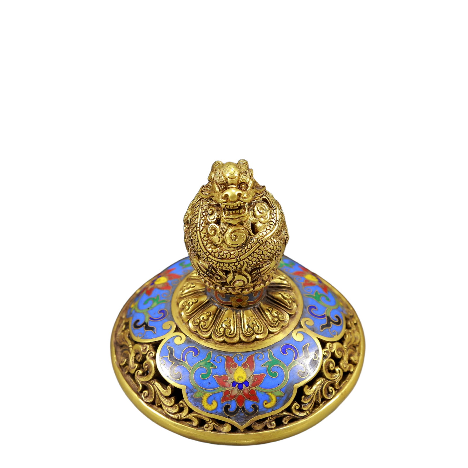 A Rare Cloisonne Lotus Pattern Phoenix-Ears Tripod Censer - 11