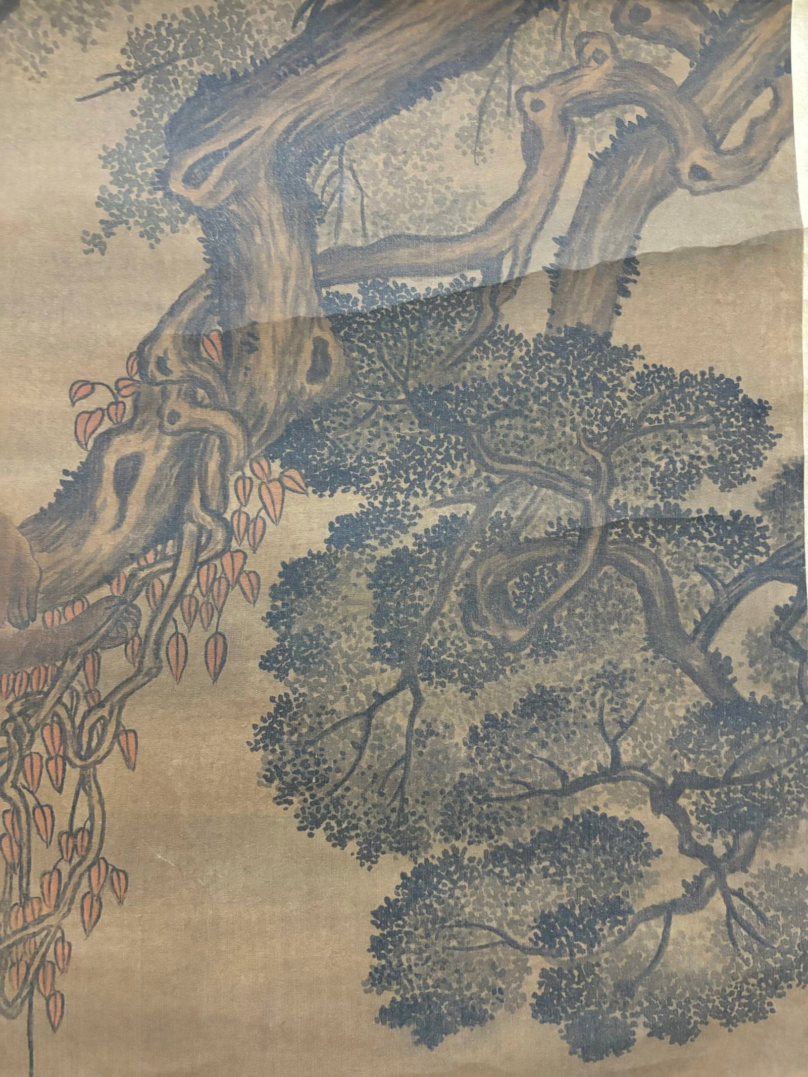 A Chinese Vertical Scroll Ink Painting of Monkey on Silk,Shen Quan - 3