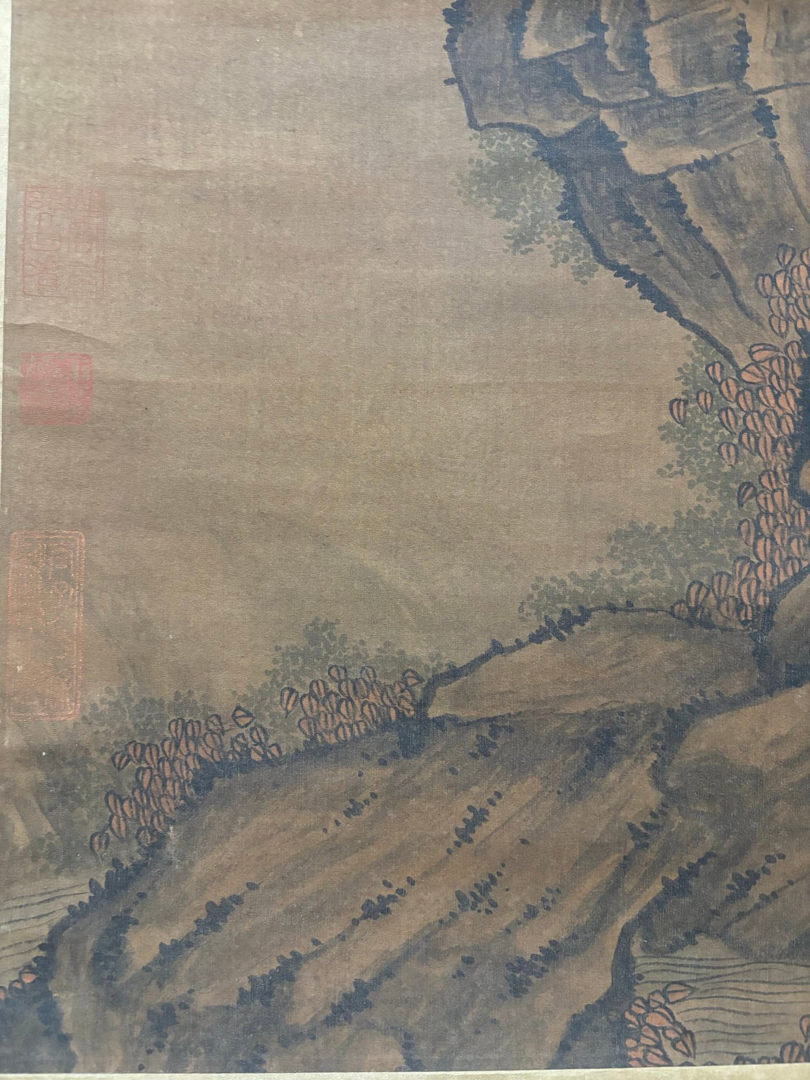 A Chinese Vertical Scroll Ink Painting of Monkey on Silk,Shen Quan - 7