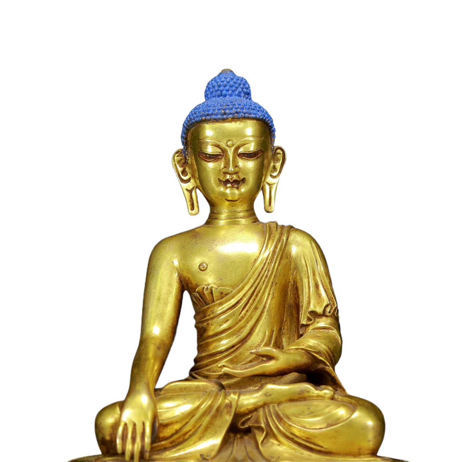 A Solemn Gilt Bronze Statue of Sakyamuni - 2