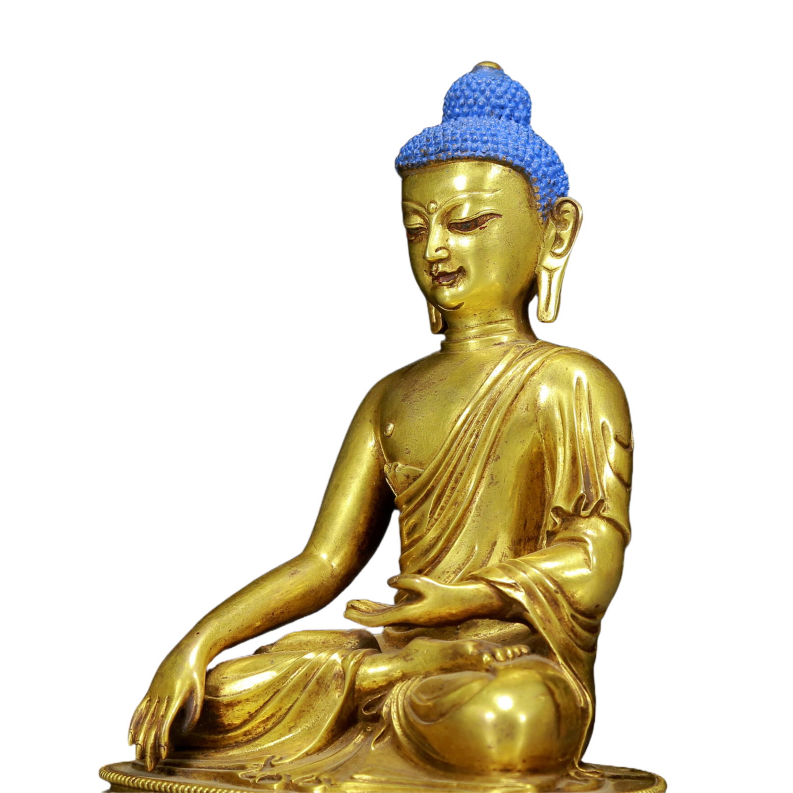 A Solemn Gilt Bronze Statue of Sakyamuni - 5