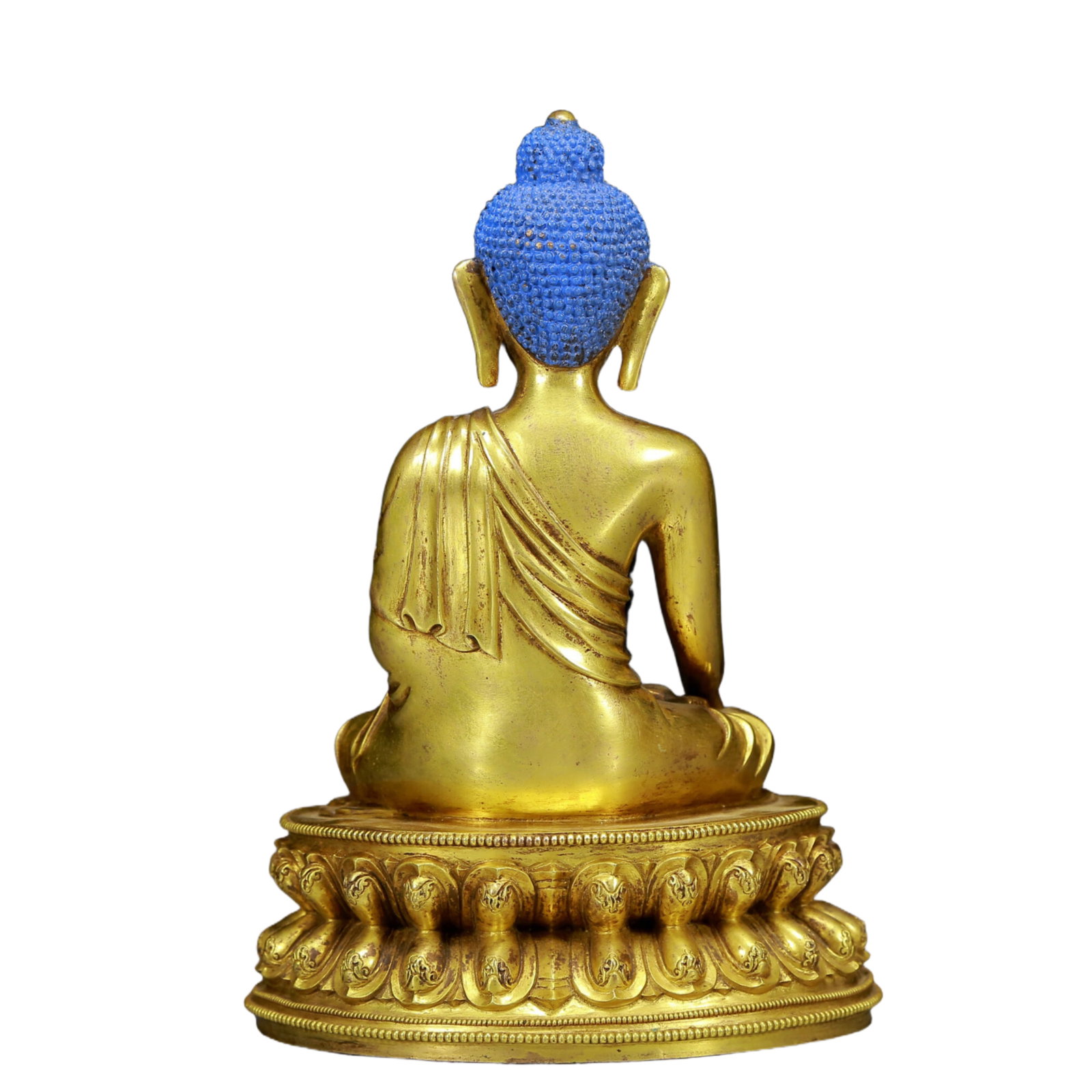 A Solemn Gilt Bronze Statue of Sakyamuni - 8