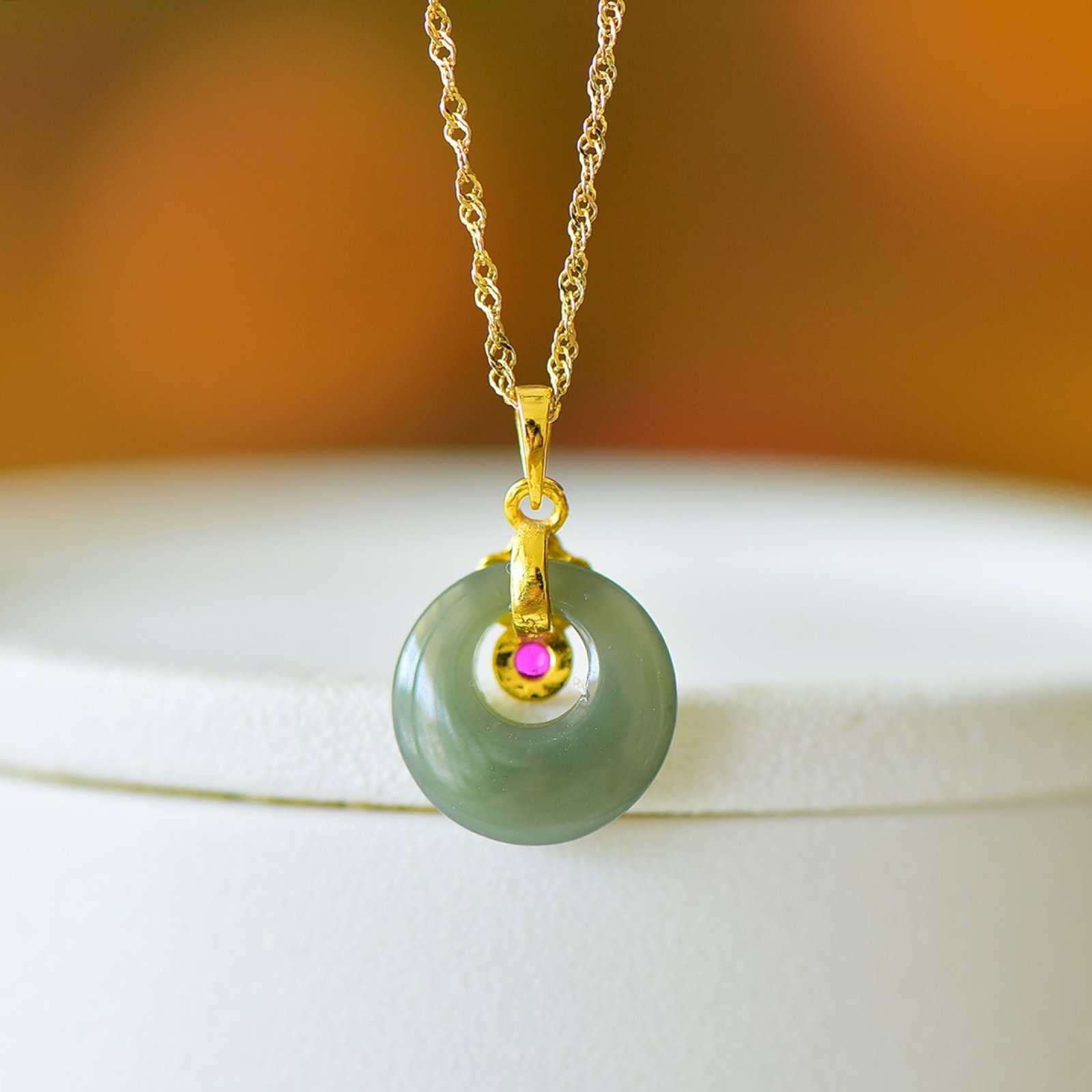 An Exquisite Sterling Silver-Gold Plated Inlaid Sapphire Pendant - 5