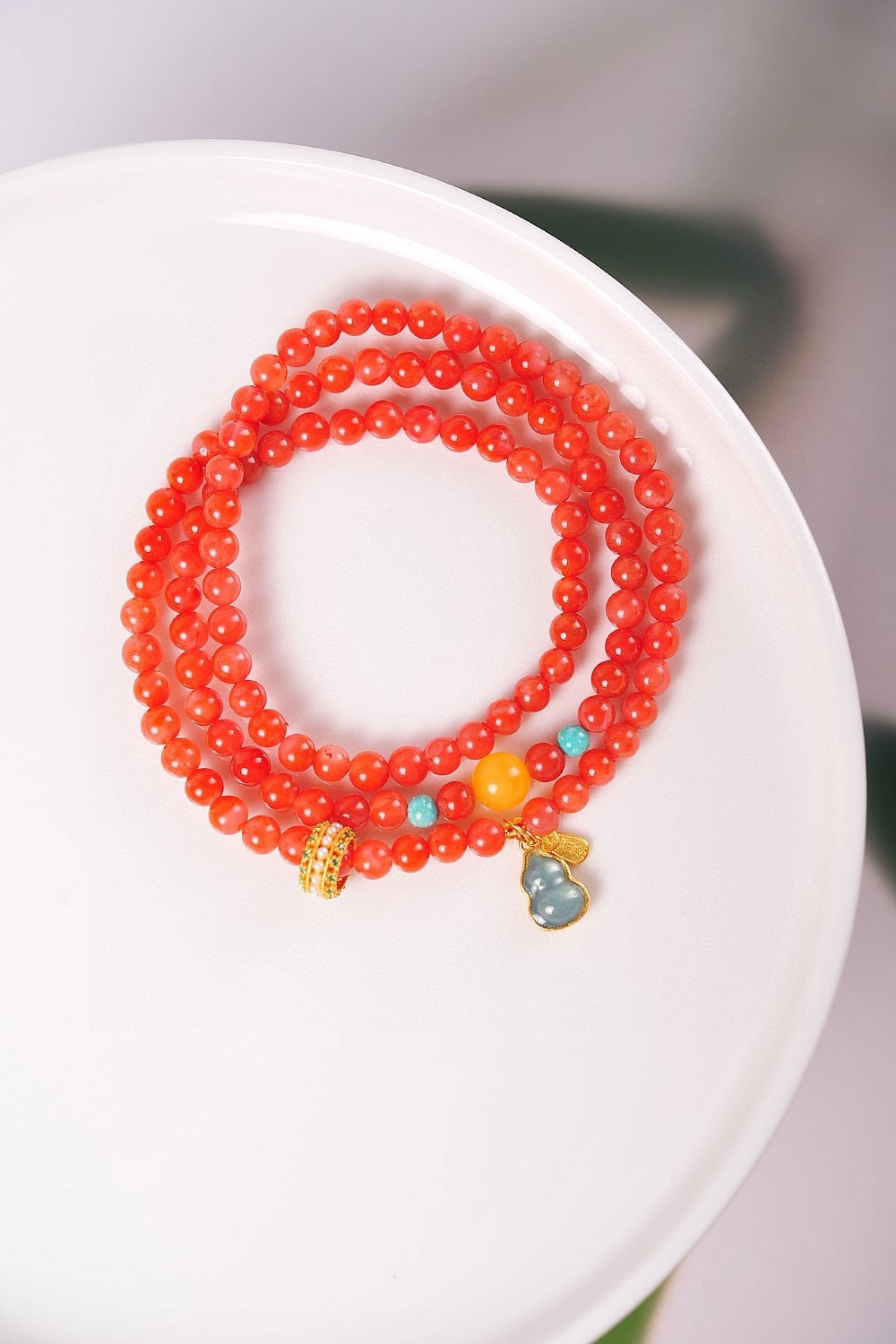 An Exquisite Agate Bracelets,Inlaid Gems Pearls - 3