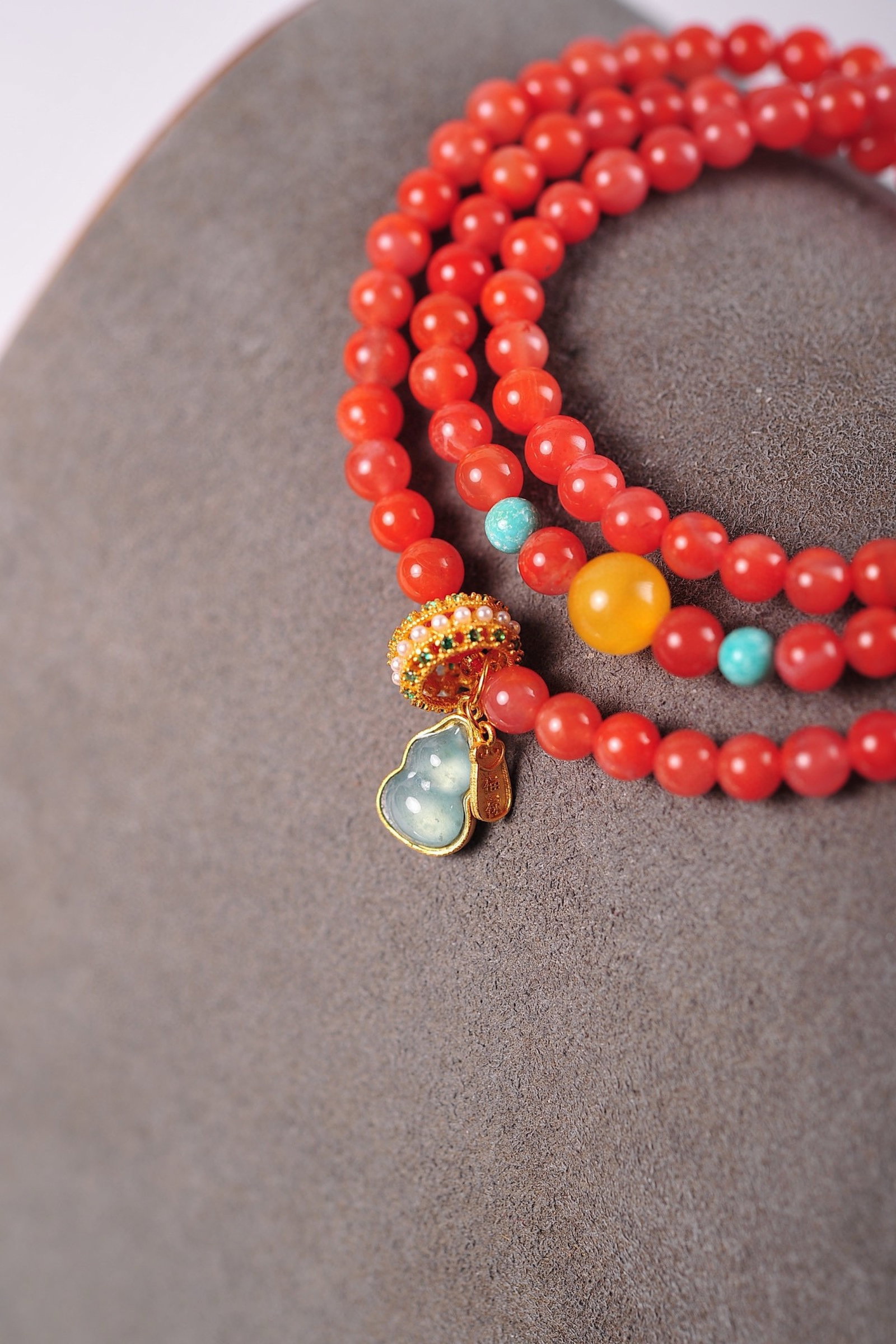 An Exquisite Agate Bracelets,Inlaid Gems Pearls - 5
