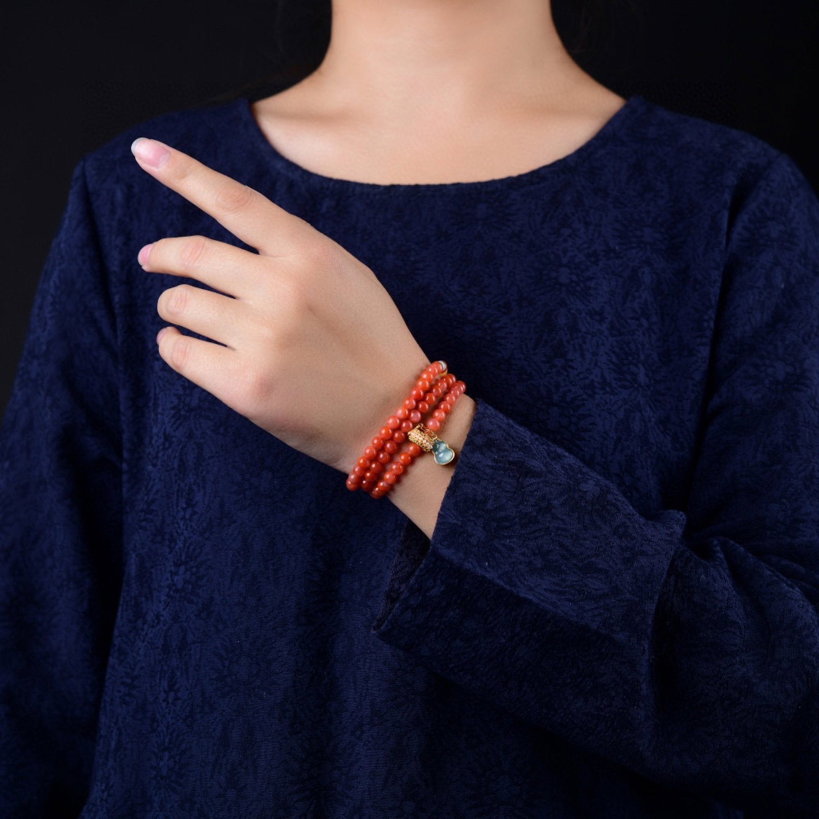 An Exquisite Agate Bracelets,Inlaid Gems Pearls - 7