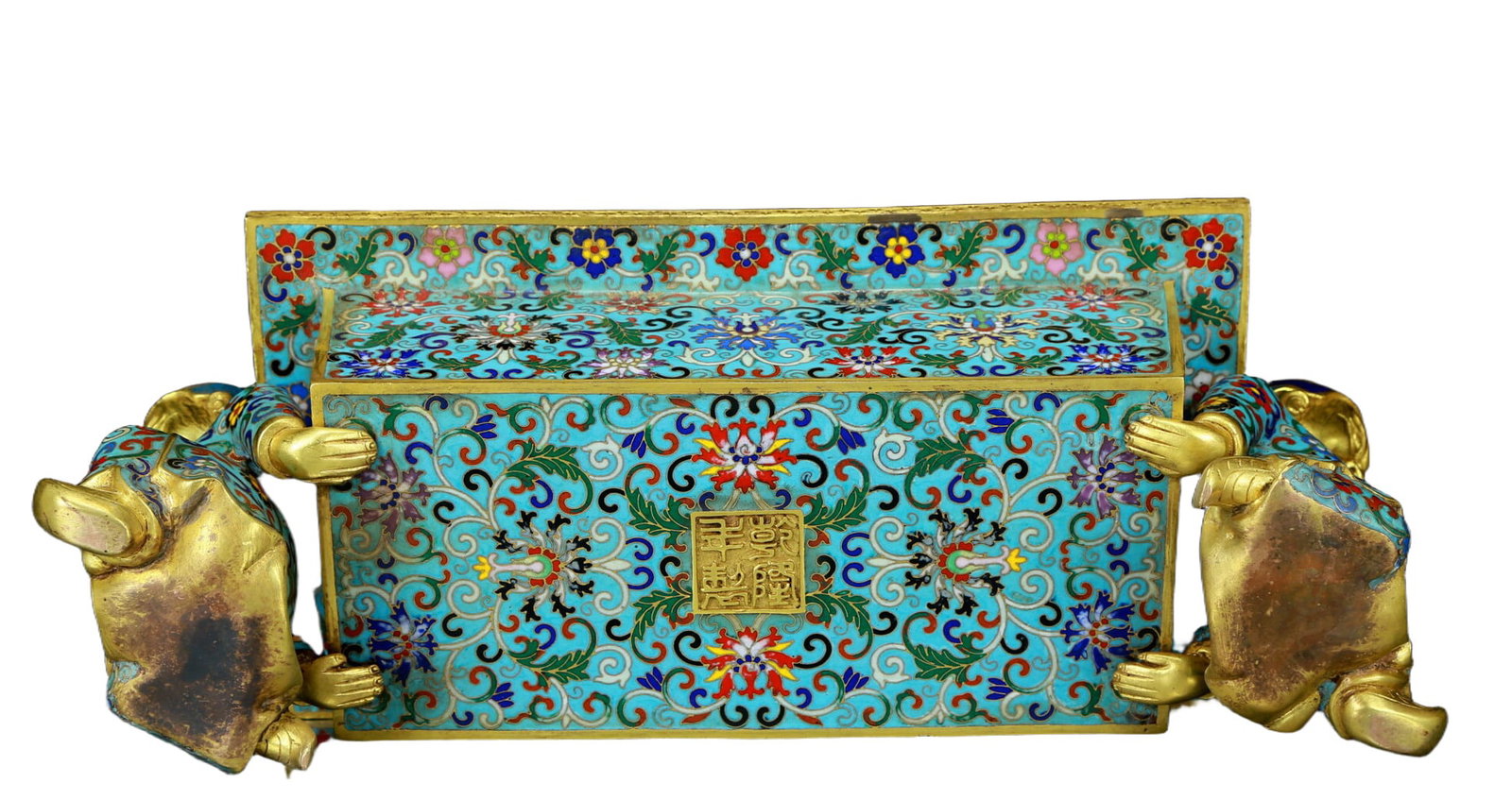 A Precious Cloisonne 'Scrolling Lotus& Figure' Censer - 10
